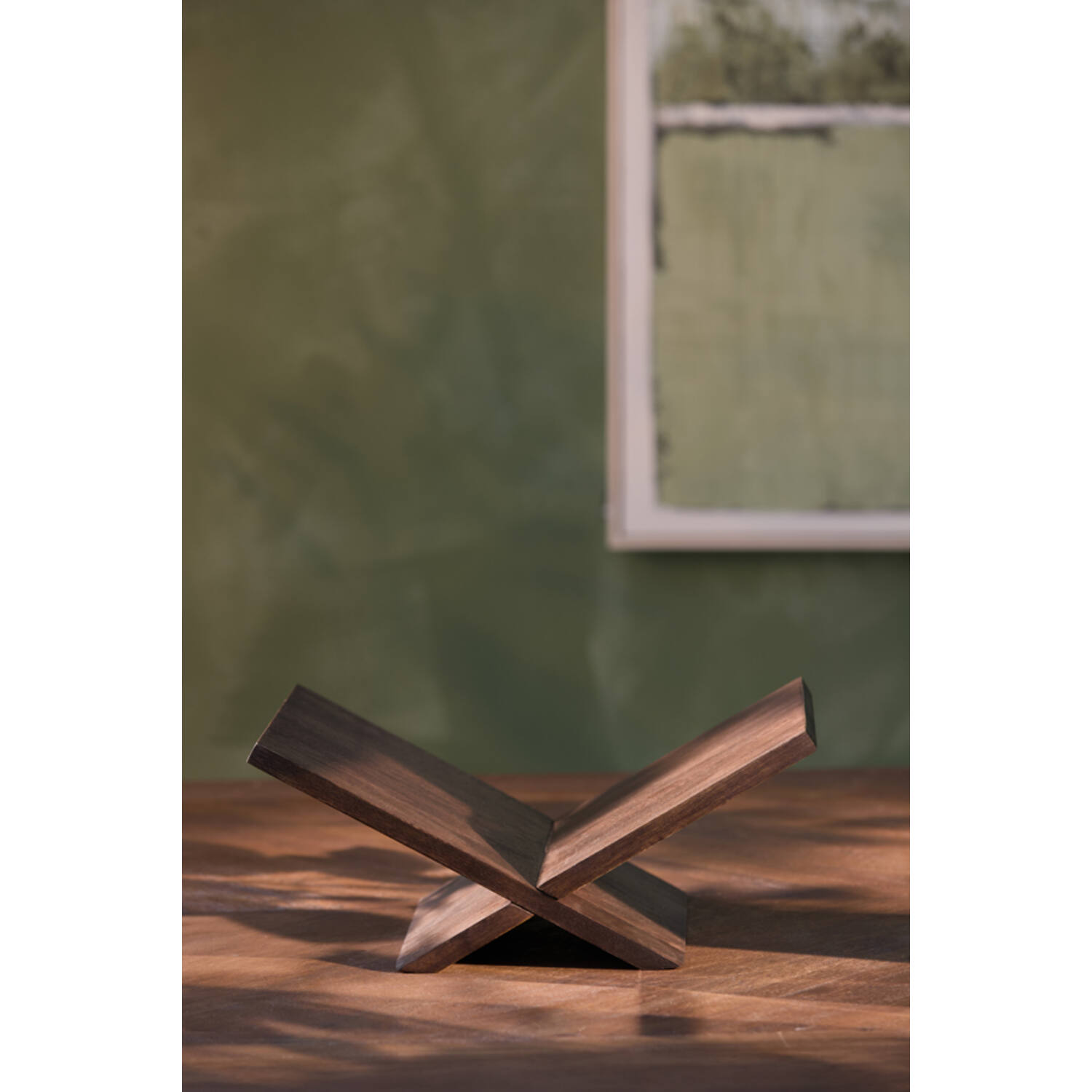 Boekenstandaard 36x25x15,5 cm TONOSI hout donker bruin