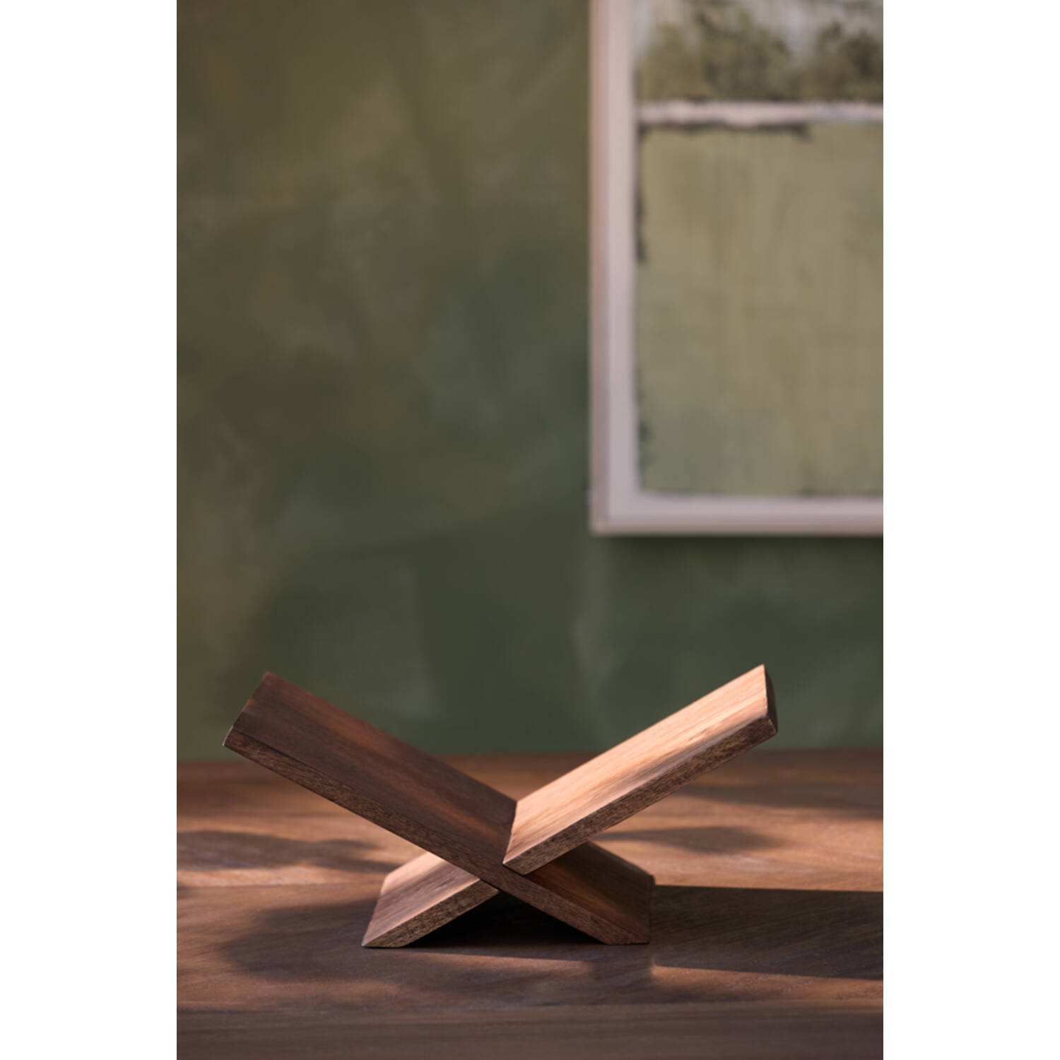 Boekenstandaard 36x25x15,5 cm TONOSI hout bruin
