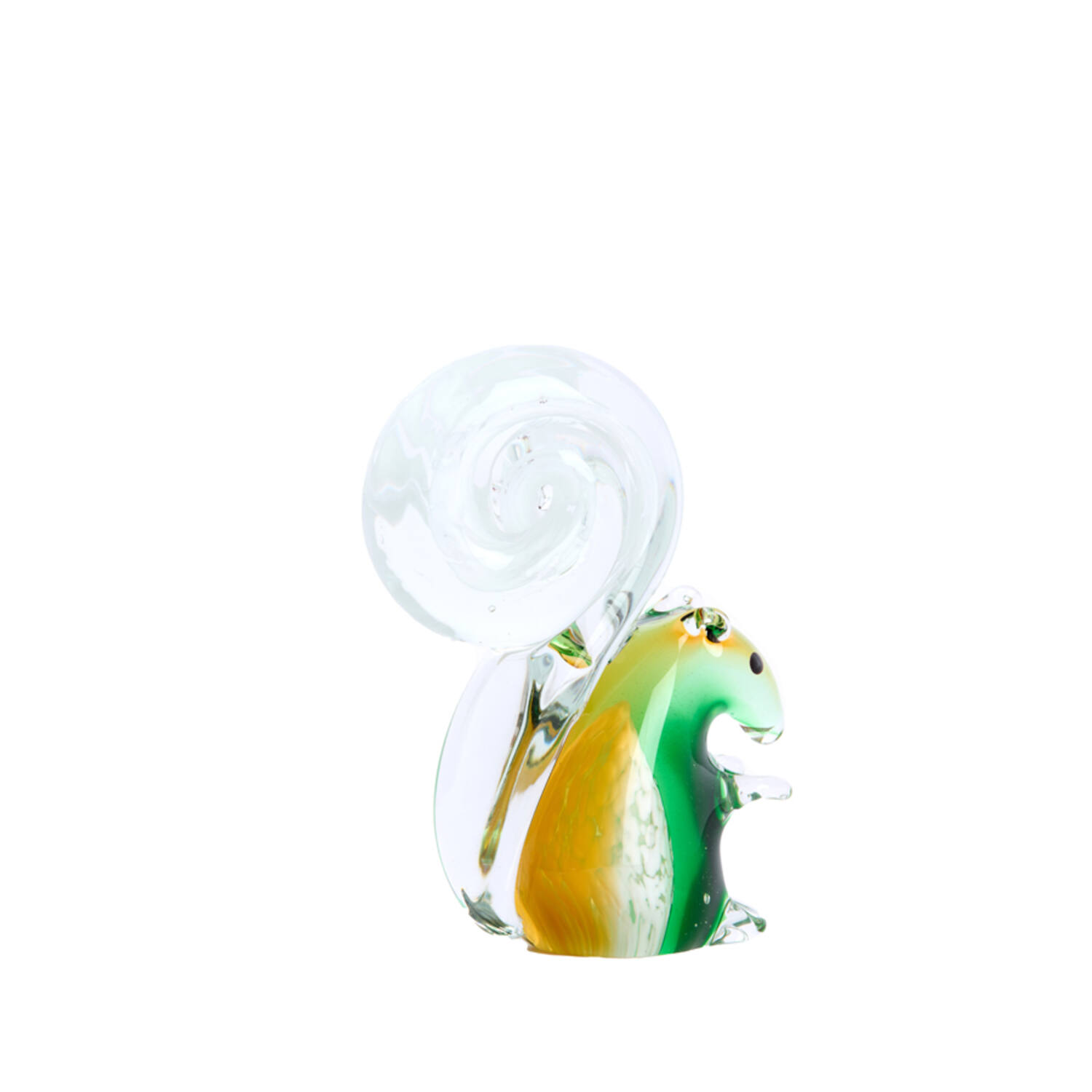Ornament 9,5x4,5x13 cm SQUIRREL glass green+cream