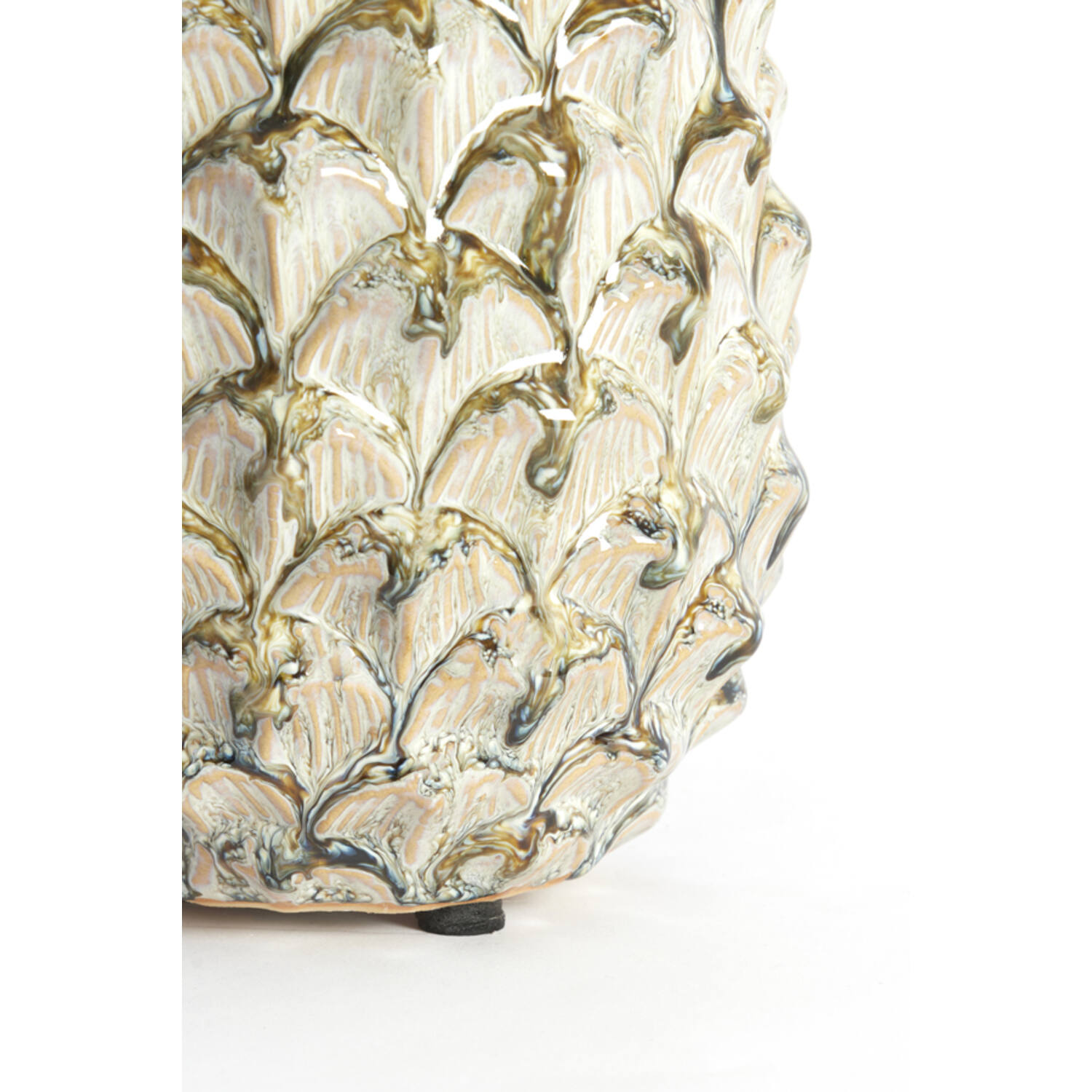 Ornament Ø18x30,5 cm NANASI ceramic olive green