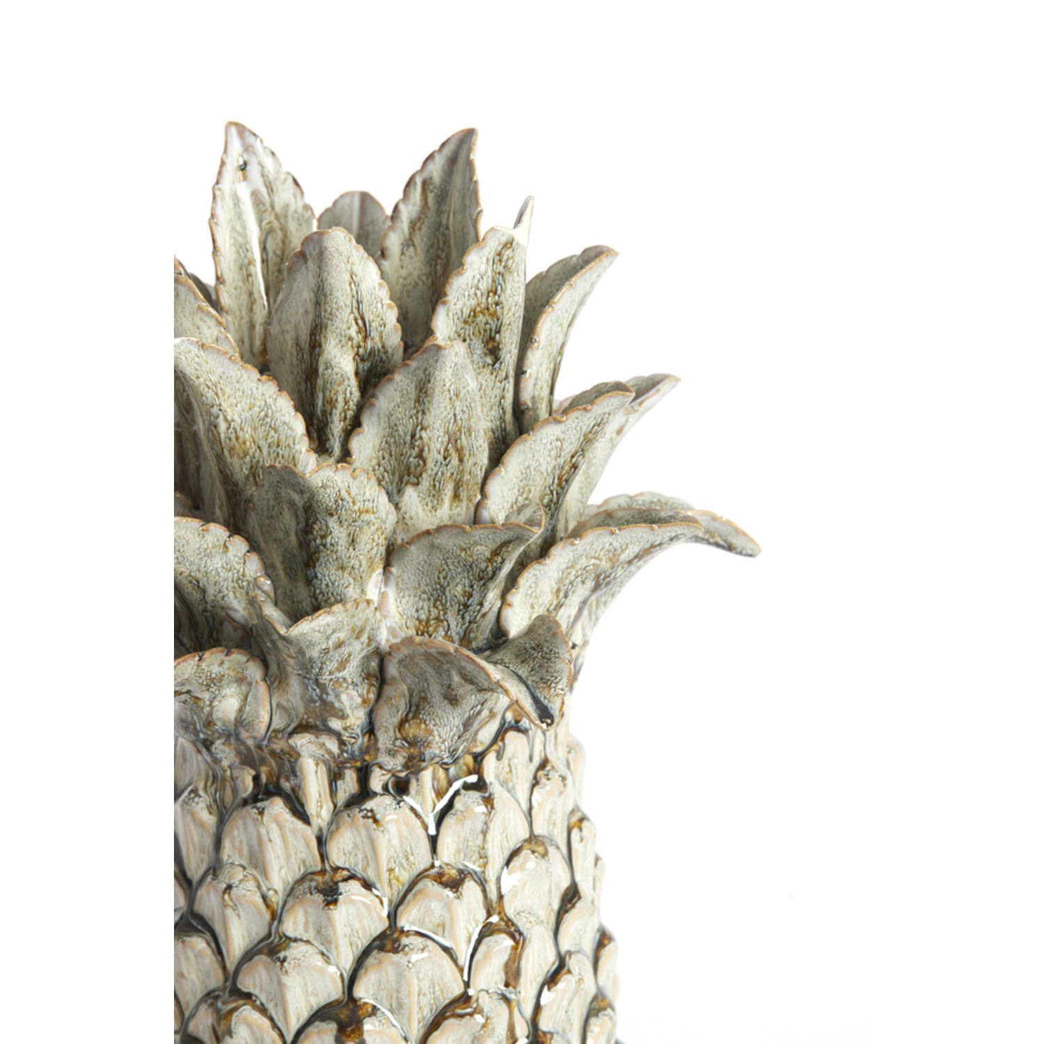 Ornament Ø22,5x39,5 cm NANASI keramiek olijf groen
