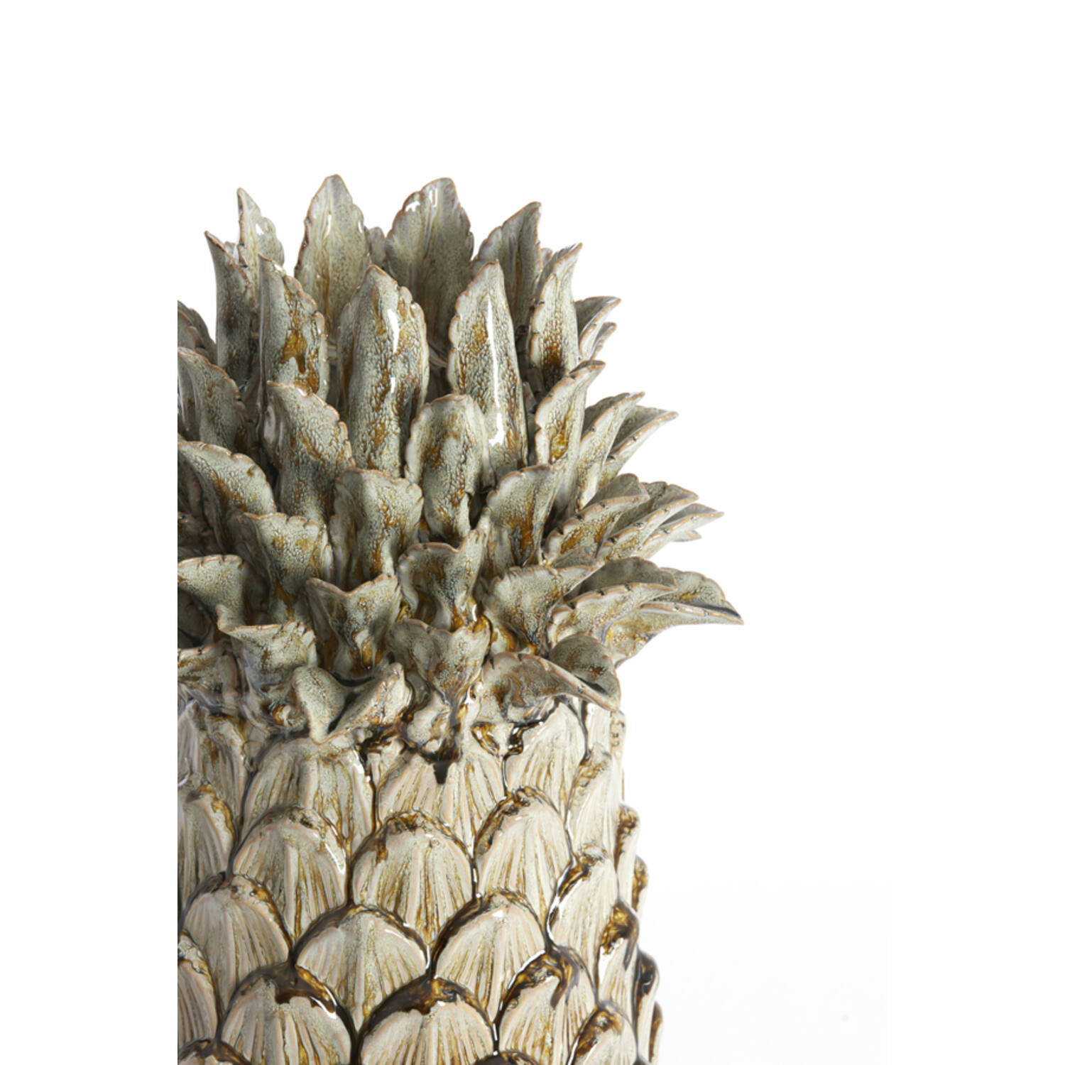 Adorno Ø29x55,5 cm NANASI cerámica verde oliva