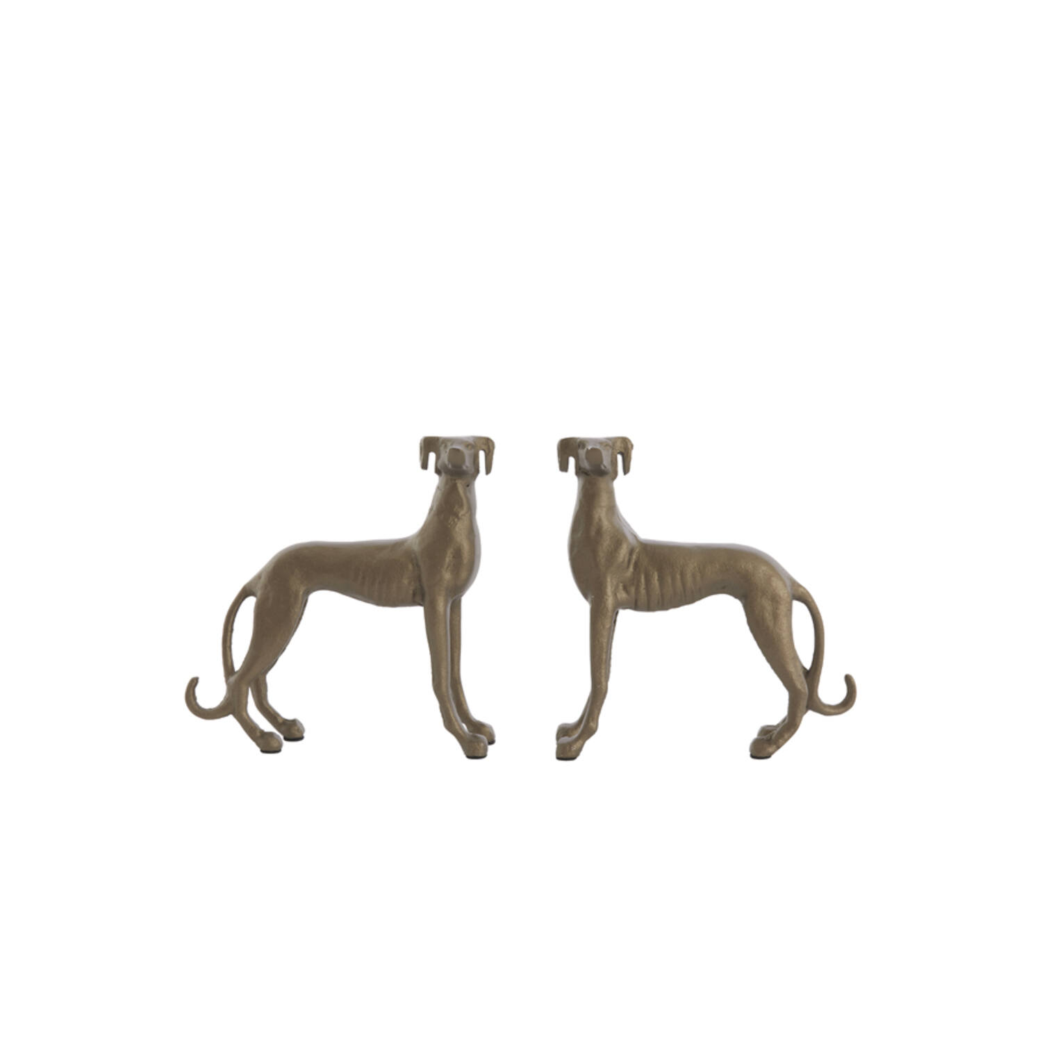 Ornament S/2 17x8x18+17x8x18 cm DOGS brown-bronze