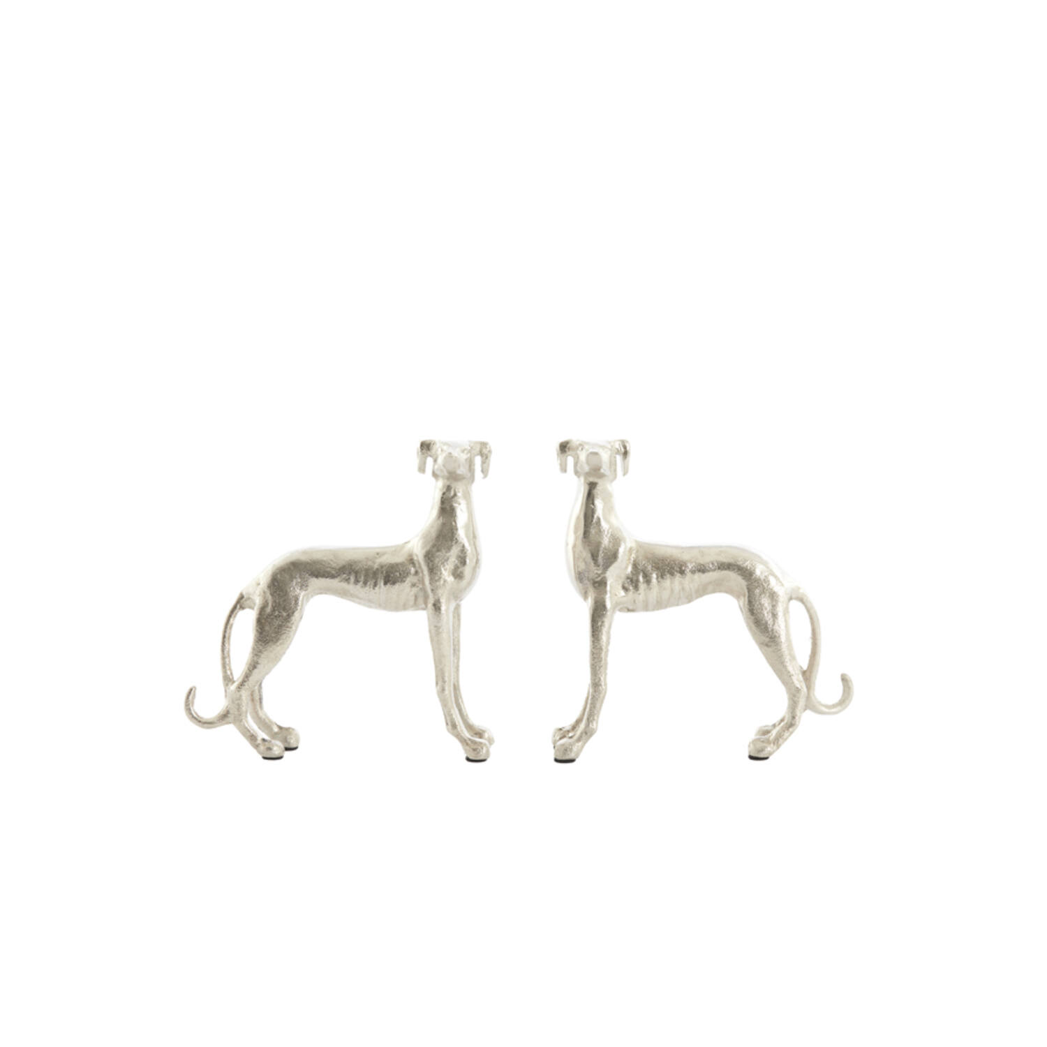 Ornament S/2 17x8x18+17x8x18 cm DOGS nickel