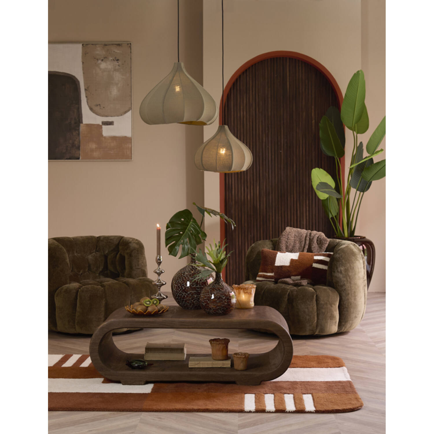 Wall ornament 90x3x120 cm ZIRELLE cream+sand+brown