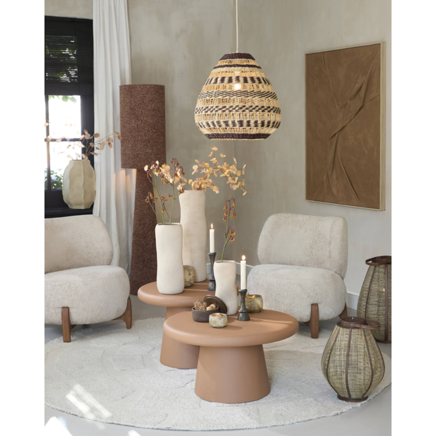 Wall ornament 90x2,5x120 cm ELINOR terra