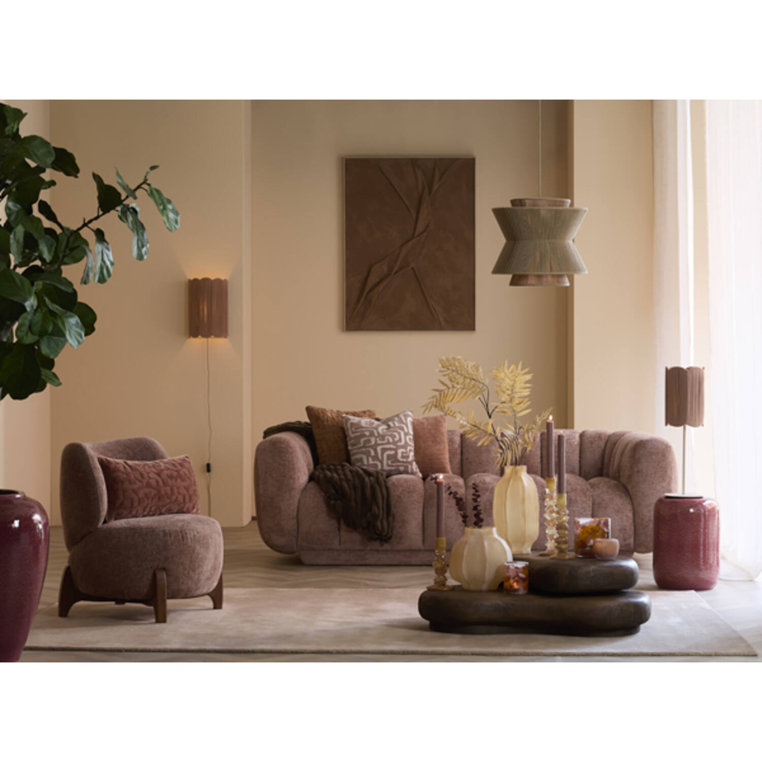 Wall ornament 90x2,5x120 cm ELINOR terra