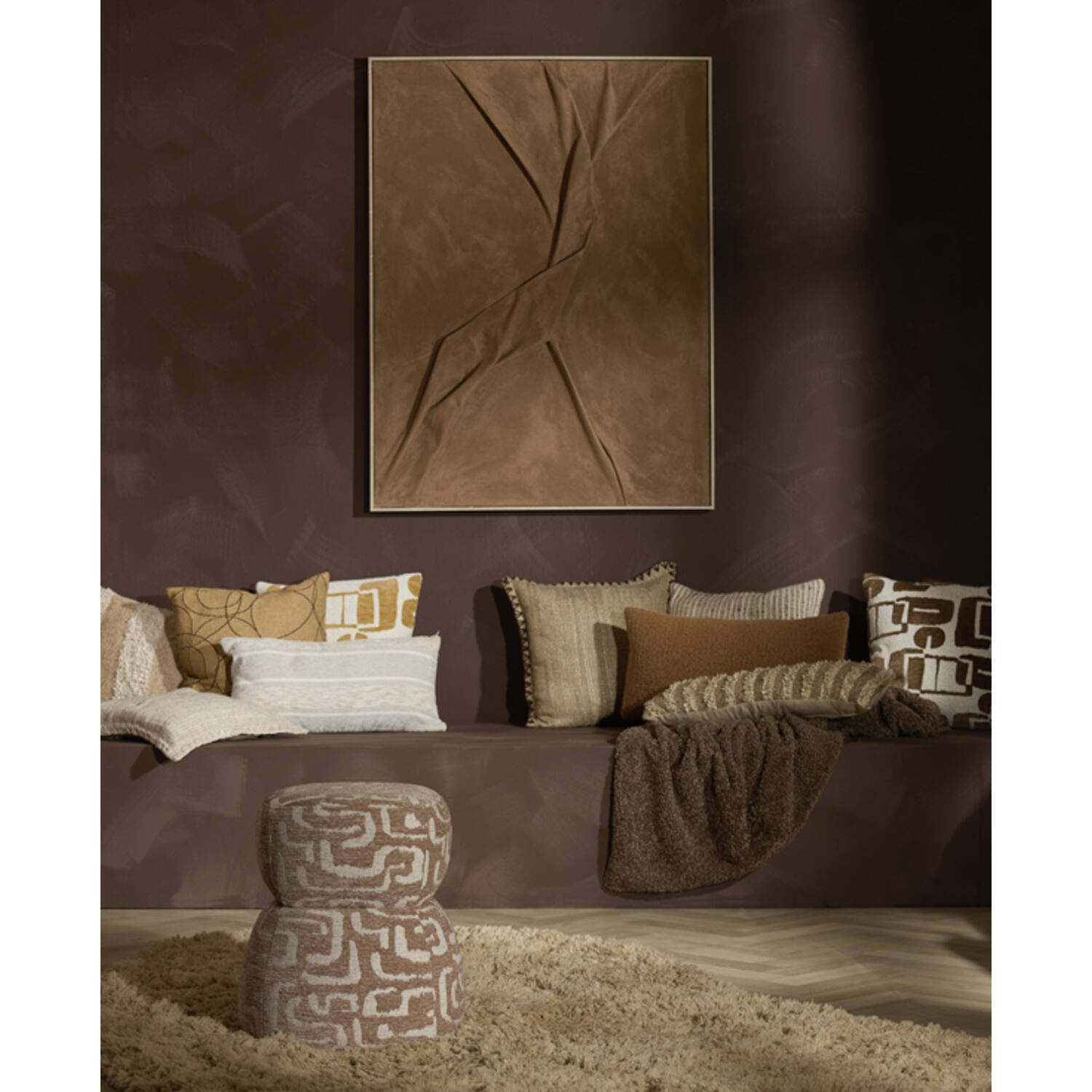 Wall ornament 90x2,5x120 cm ELINOR terra