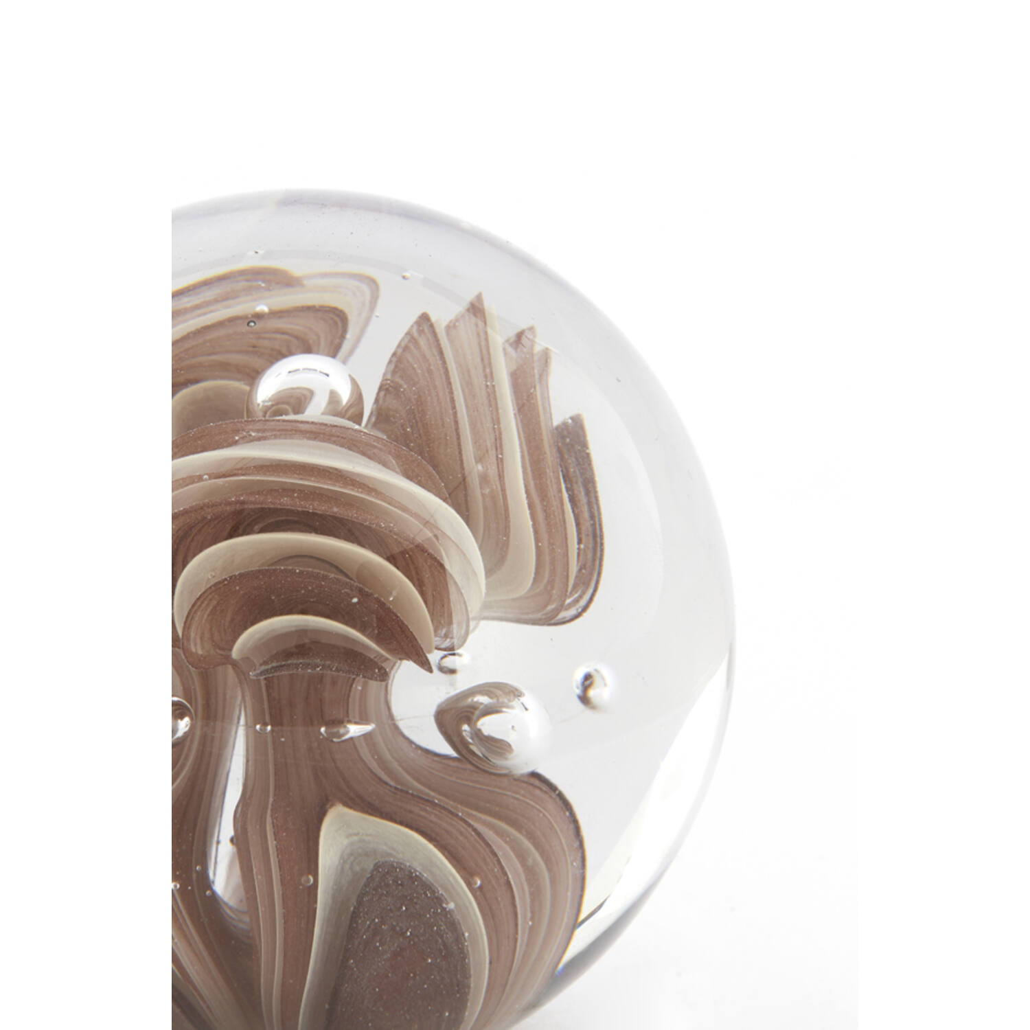 Ornament Ø10x10 cm BREON glass brown+cream
