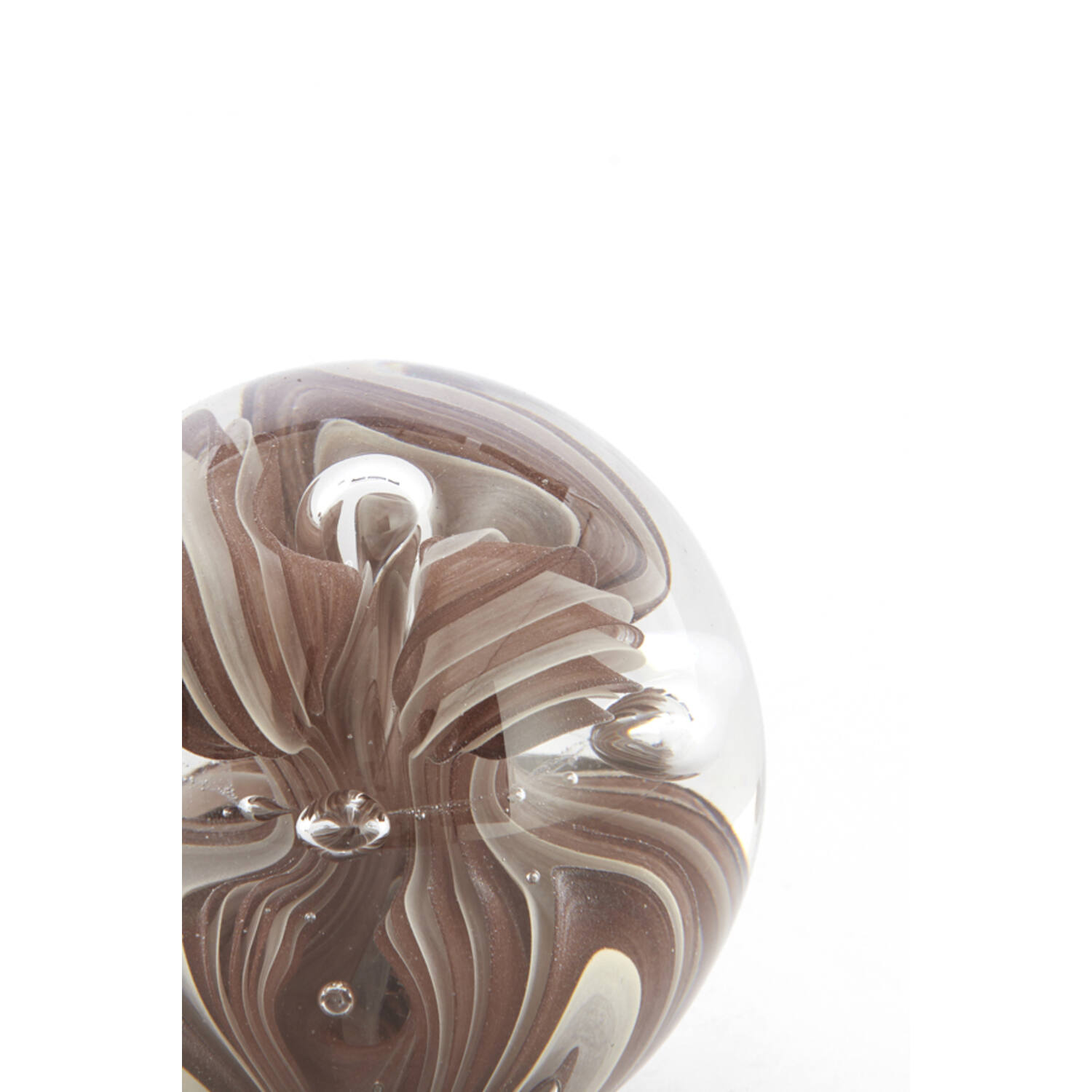 Ornament Ø8x8 cm BREON glass brown+cream