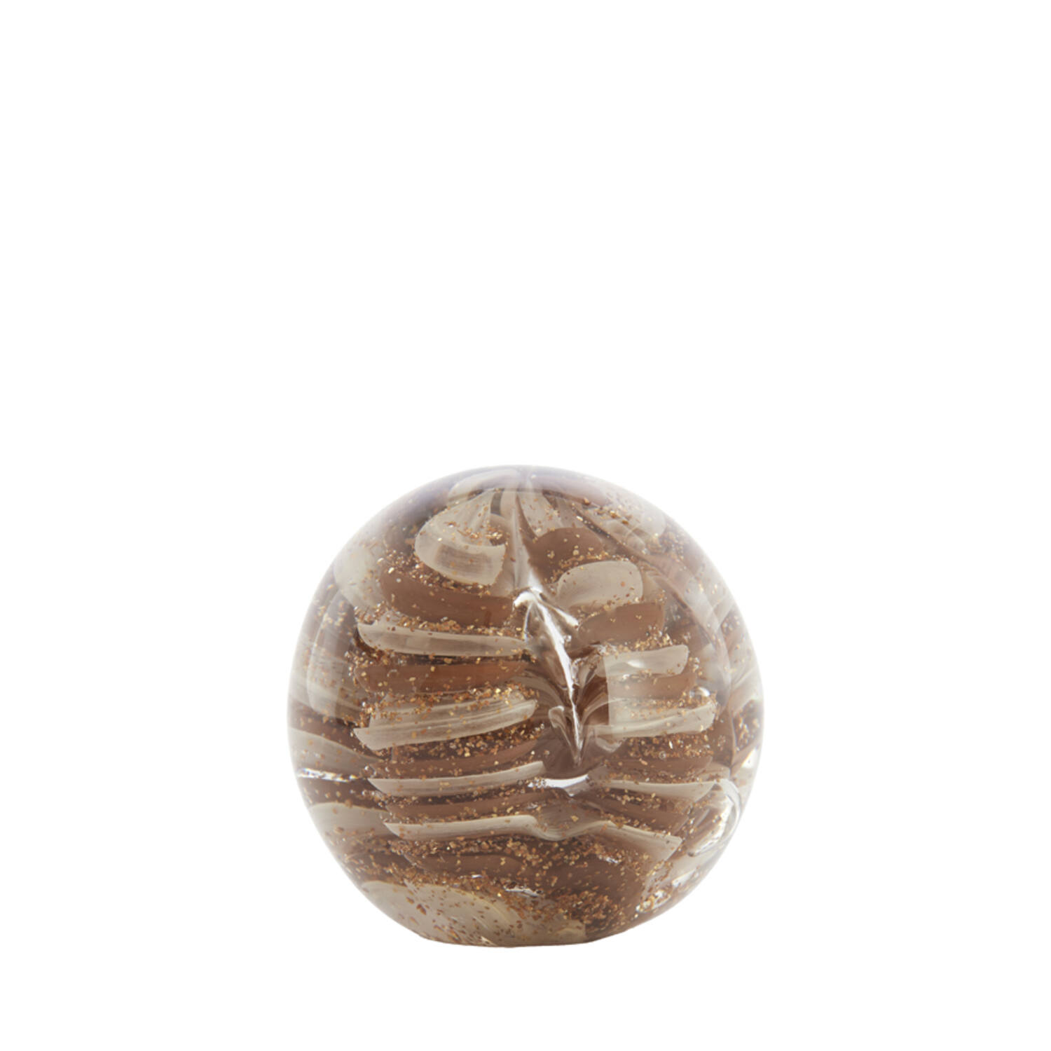 Ornament Ø10x10 cm SAEL glass brown+cream+glitter