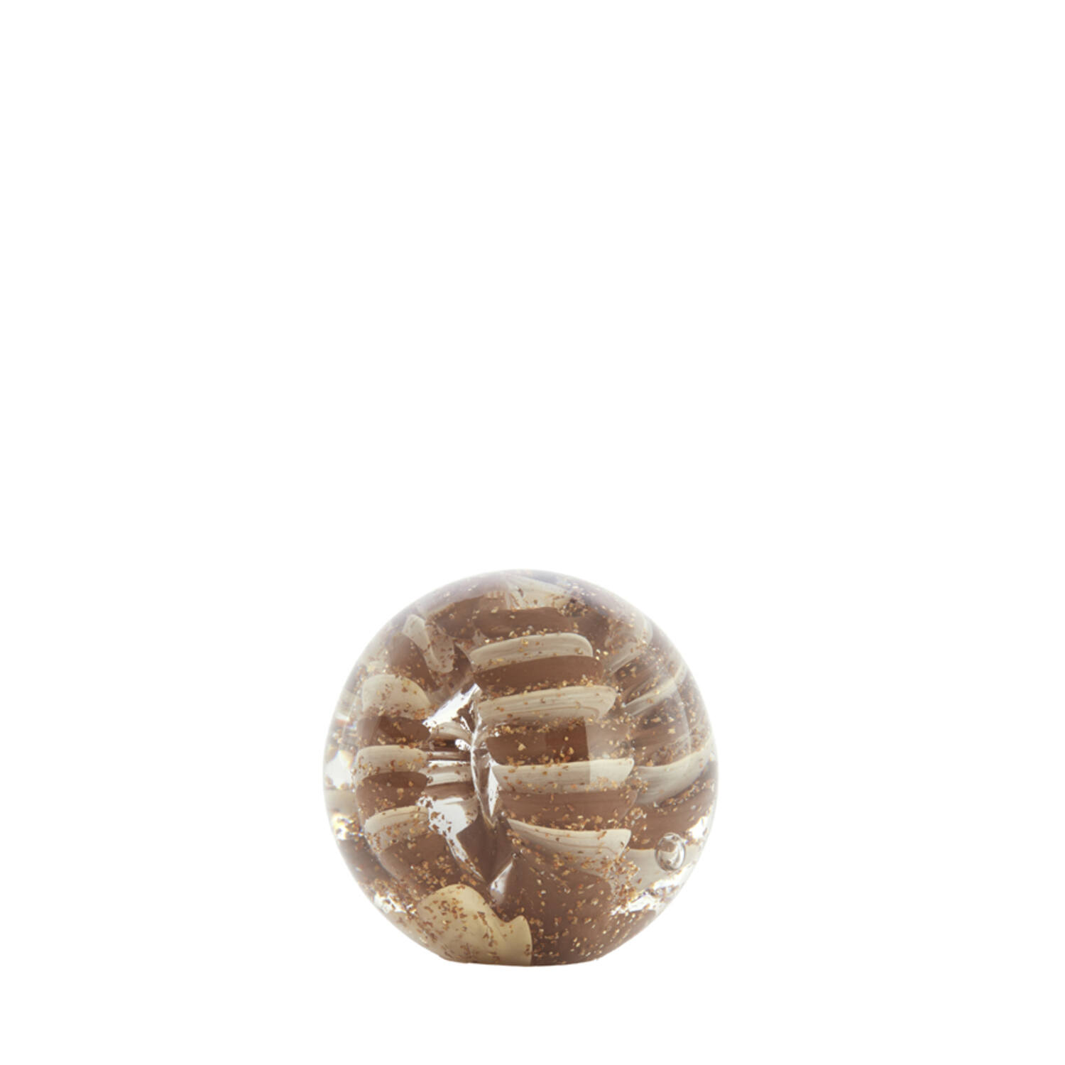 Ornament Ø8x8 cm SAEL glass brown+cream+glitter
