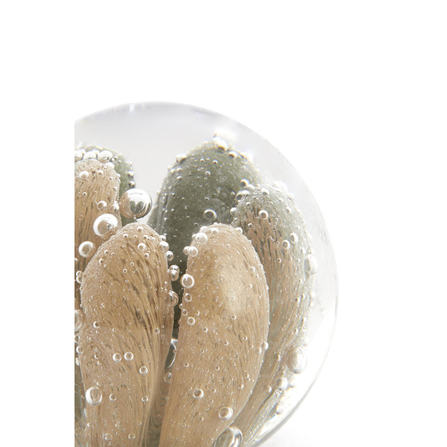 Ornament Ø10x10 cm YVEN glass sand+green