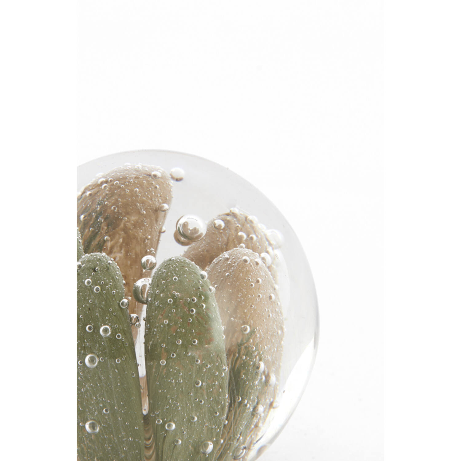 Ornament Ø8x8 cm YVEN glass sand+green