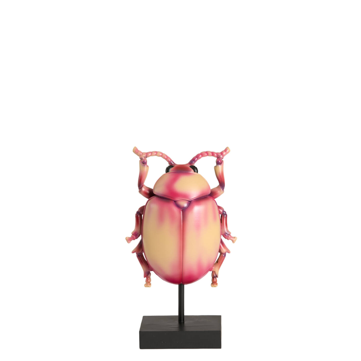 Ornament on base 15x8,5x27 cm BEETLE light pink+black