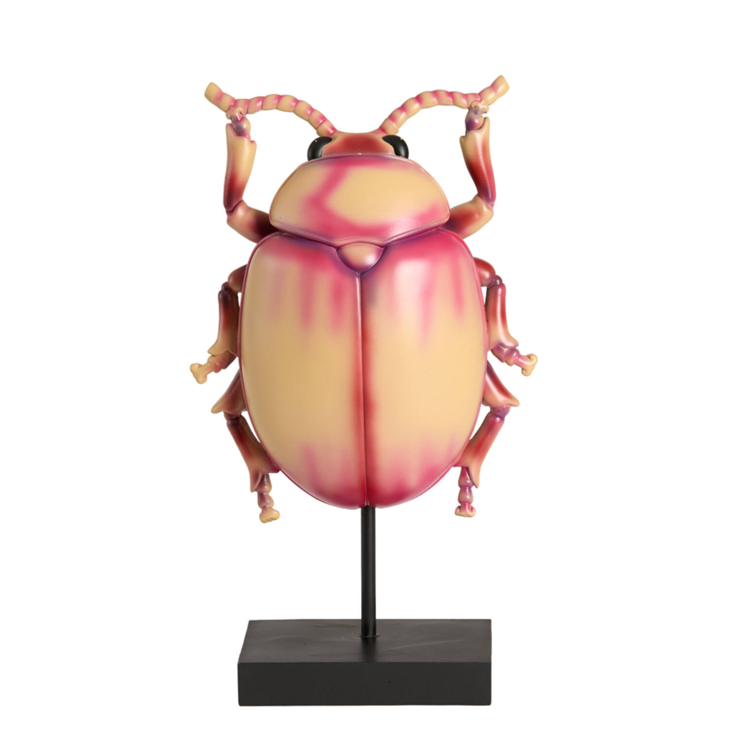 Ornament on base 22x12x42 cm BEETLE light pink+black
