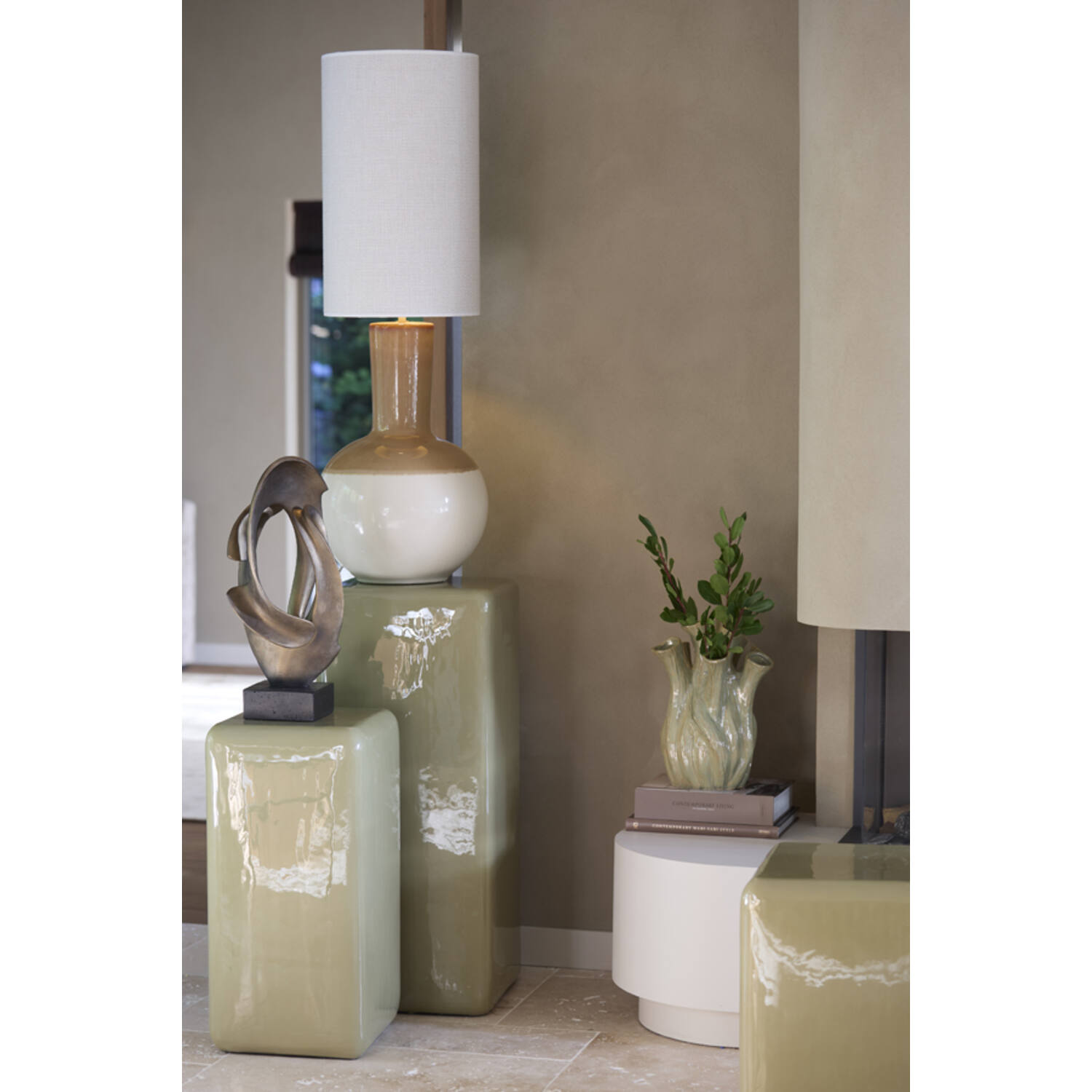 Ornament 20x19,5x47 cm LAVINIA antique bronze+black