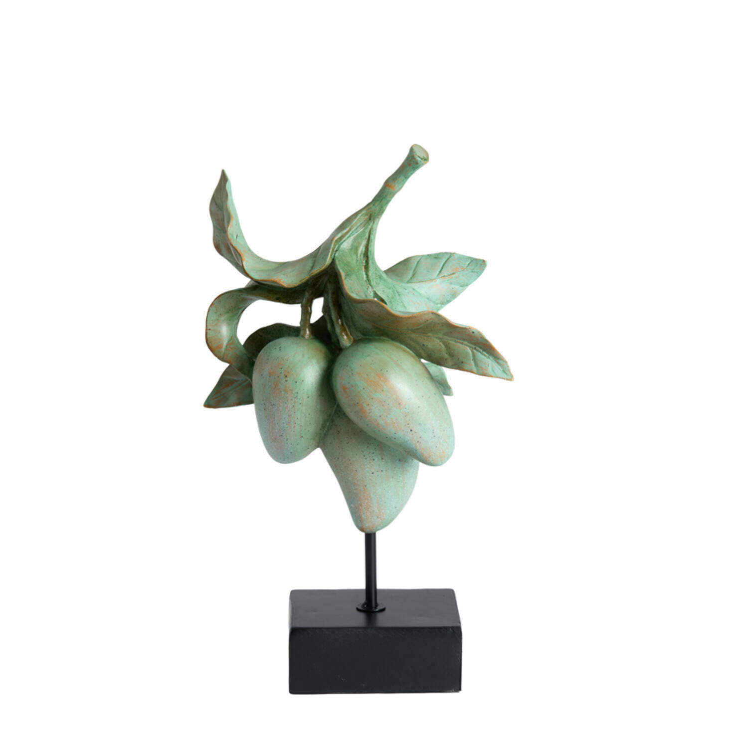 Ornament on base 23,5x13x37 cm MANGO green+black
