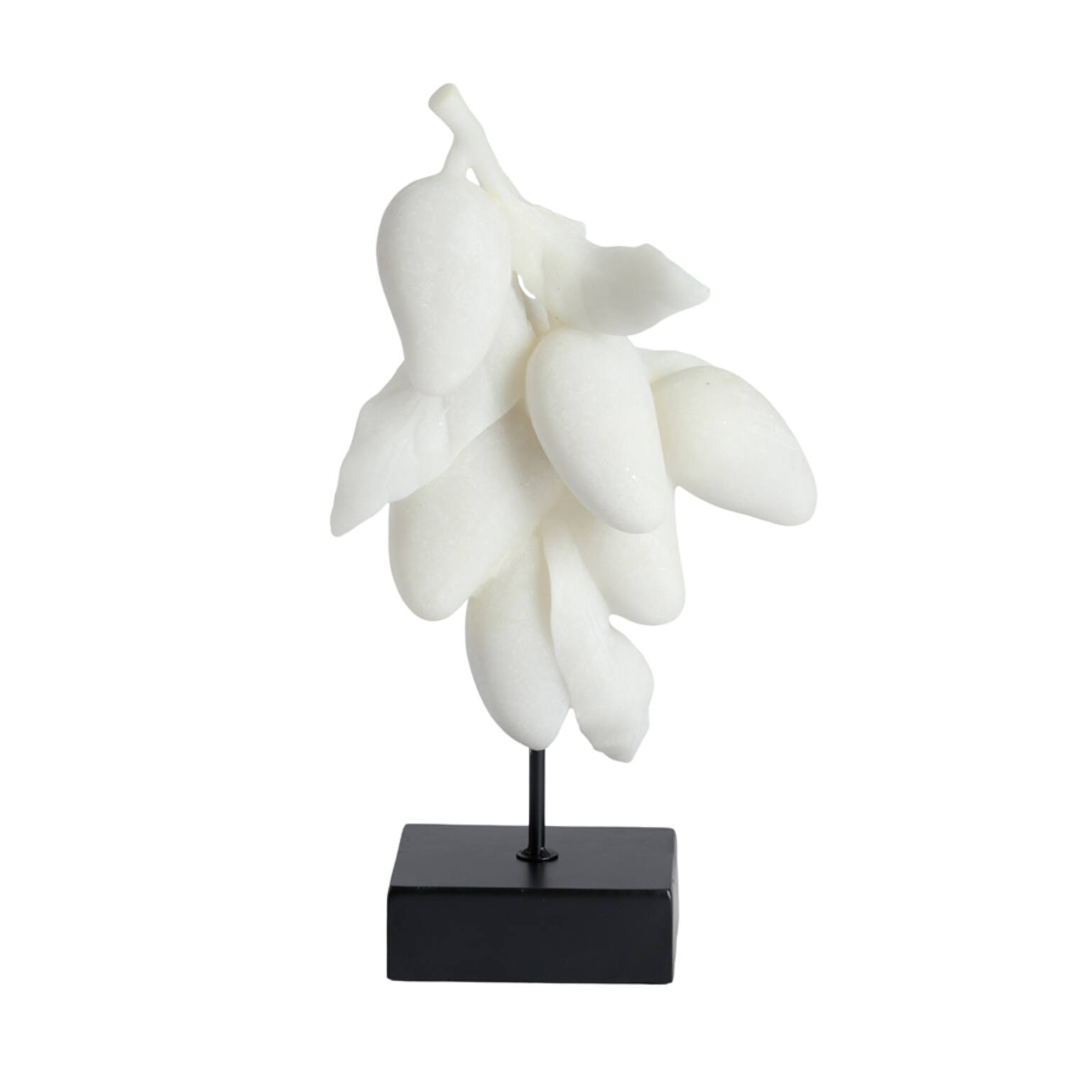 Ornament on base 23,5x15x43,5 cm MANGO cream+black
