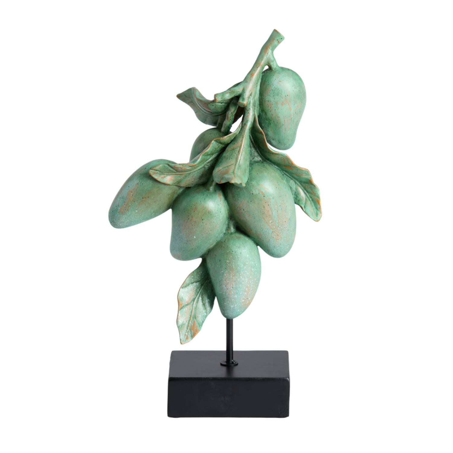 Ornament on base 23,5x15x43,5 cm MANGO green+black