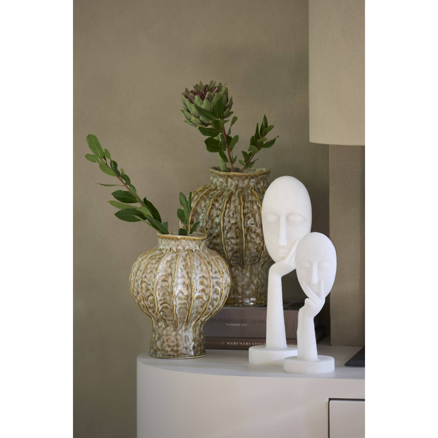 Ornament Ø12x36 cm FACE cream