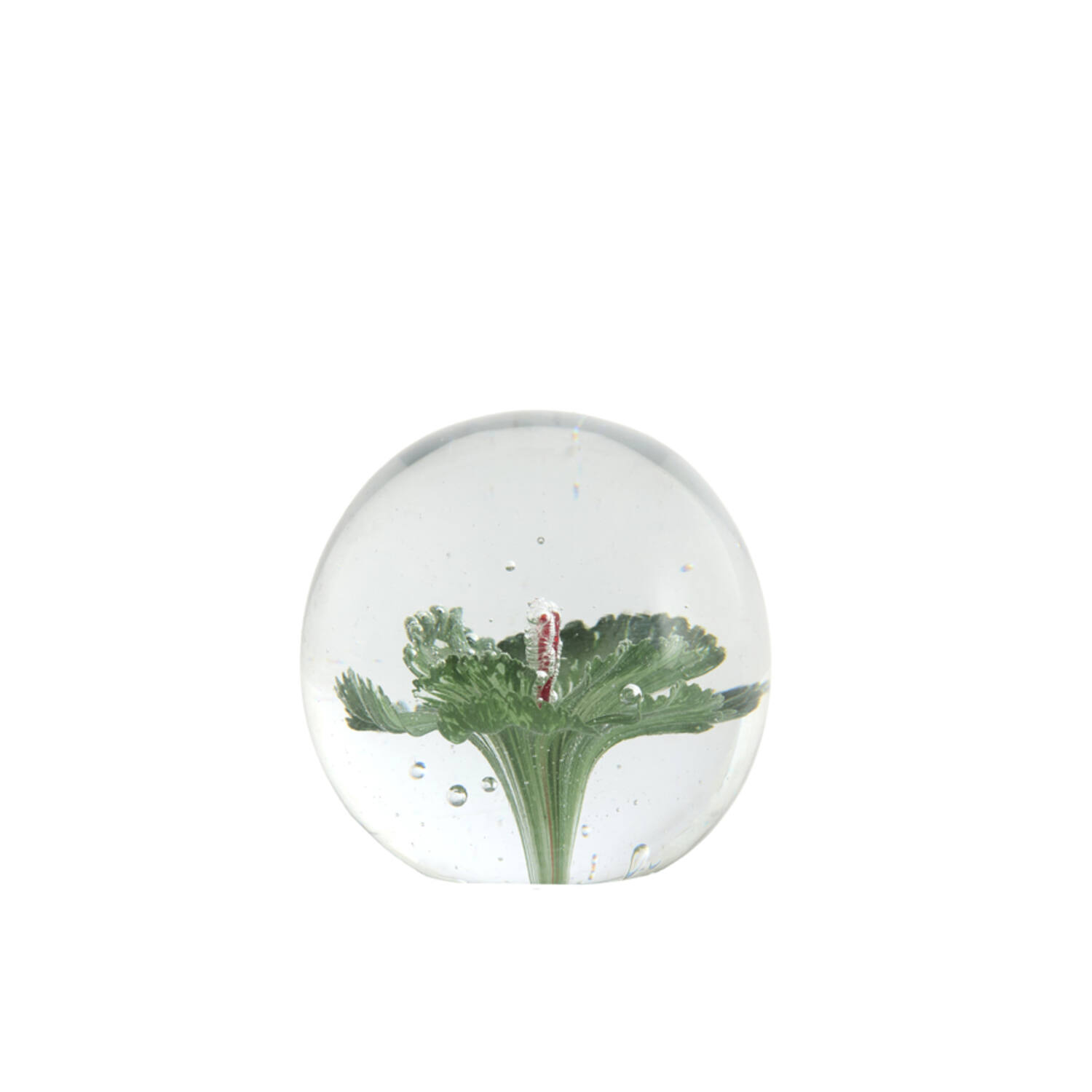Ornament Ø8x8 cm FLOWER glass green+pink