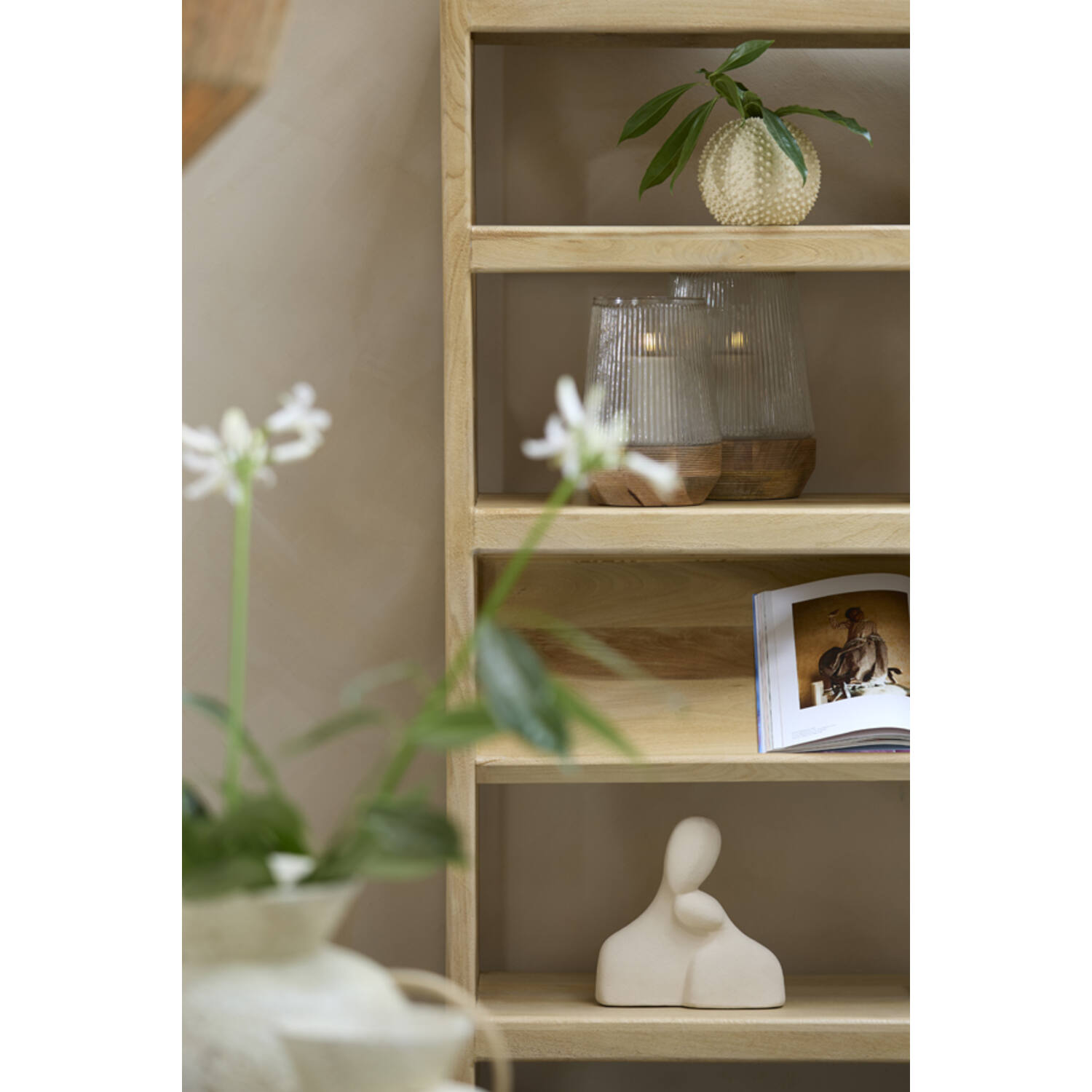 Ornament 24x9x24 cm SOLINE ceramics matt cream