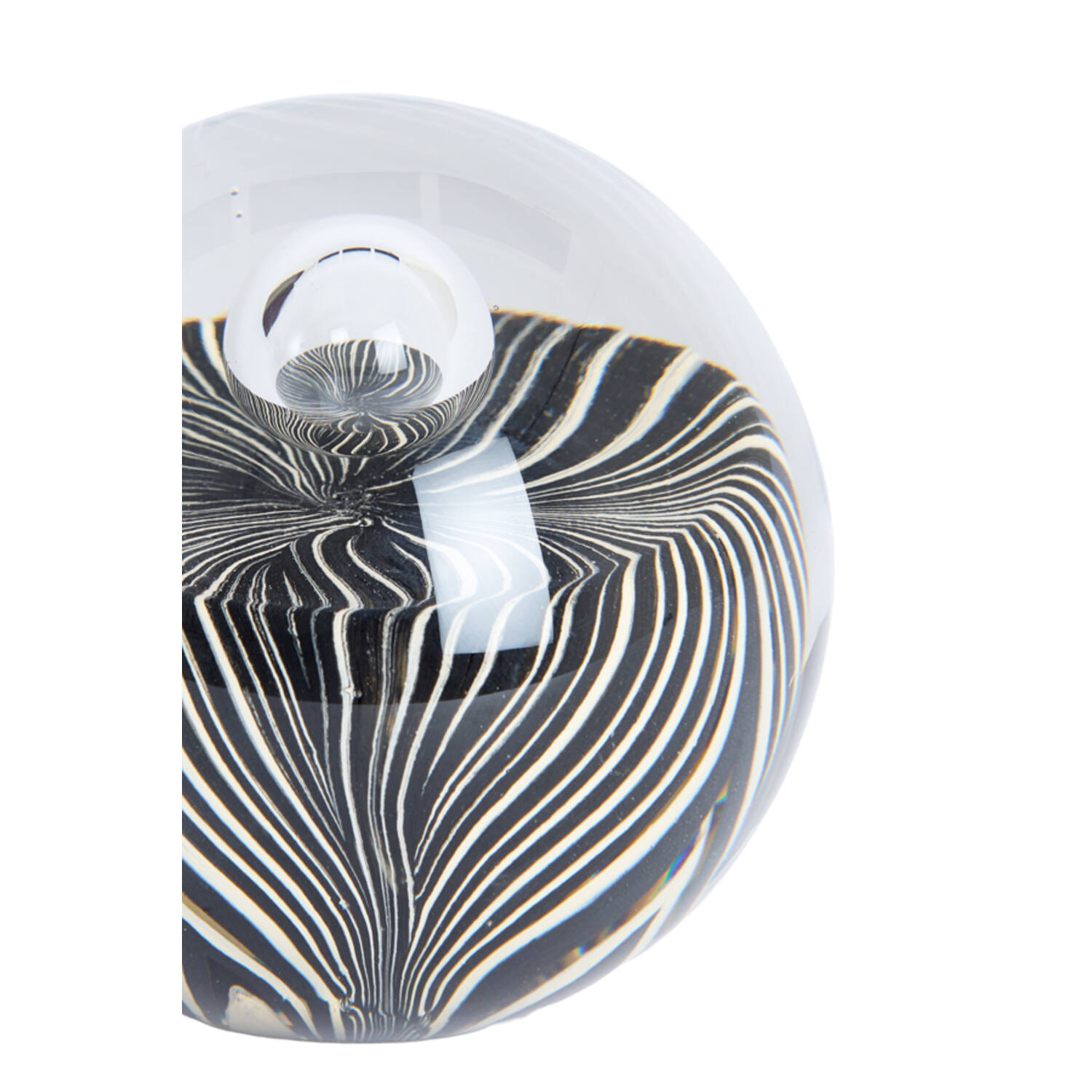 Ornament Ø10x10 cm MATHYAS glass black+white