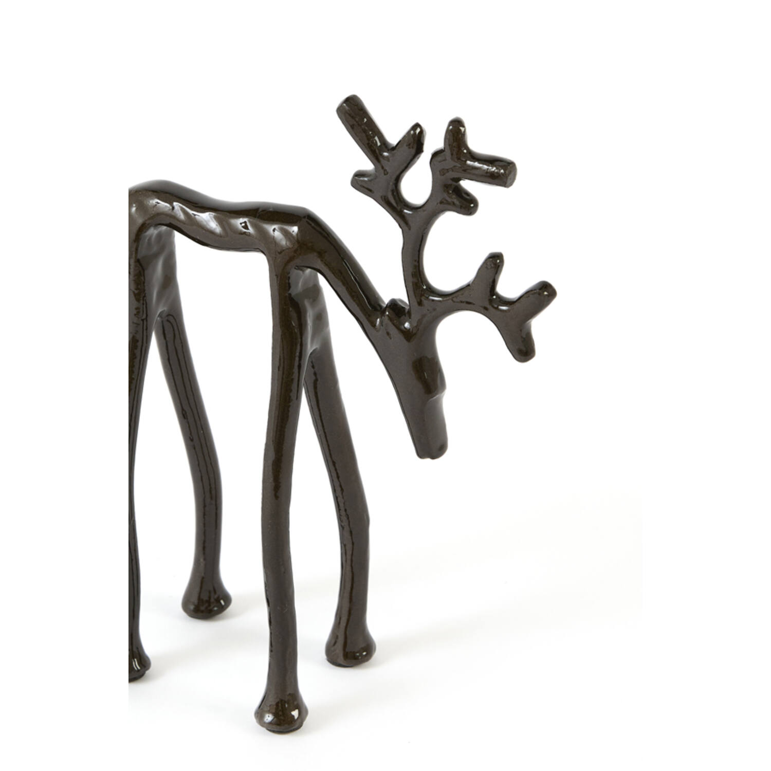 Ornament 15x6x20 cm DEER shiny brown-bronze