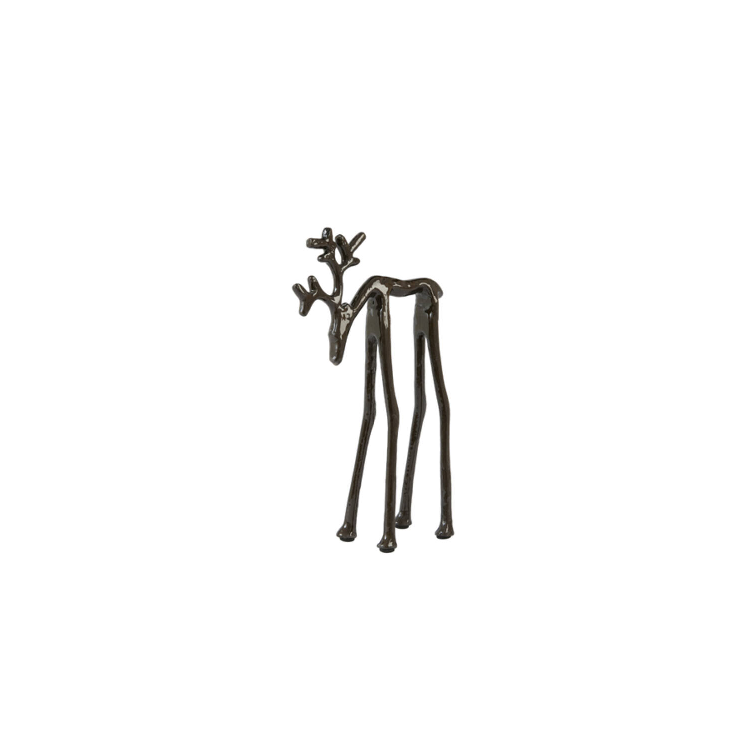Ornament 15x6x25 cm DEER shiny brown-bronze