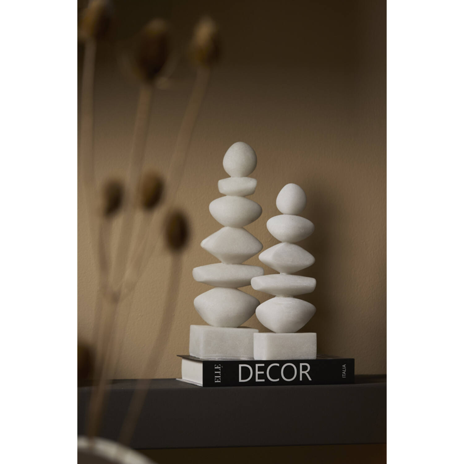 Ornament 10,5x7x30 cm MAREVA beige