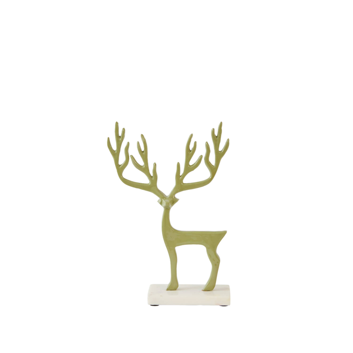 Ornament 20x6x29 cm DEER shiny light green+marble