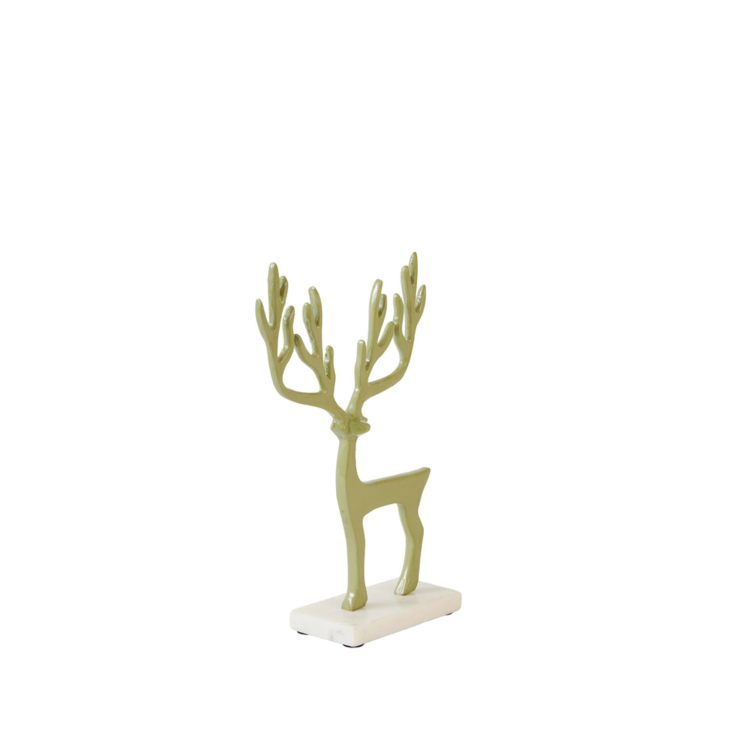 Ornament 20x6x29 cm DEER shiny light green+marble