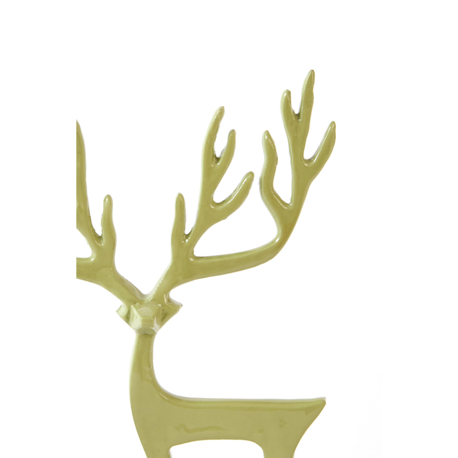 Ornament 20x6x29 cm DEER shiny light green+marble