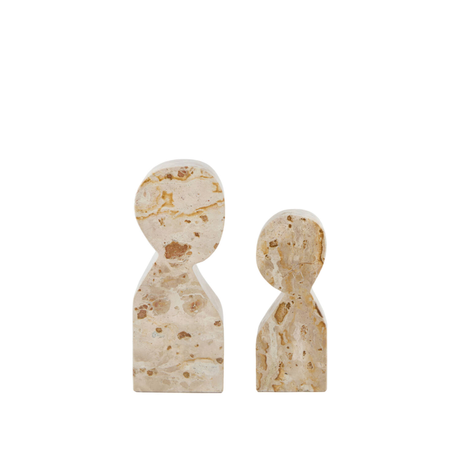 Ornament S/2 8x5x20+10x8x25 cm RIHAN marble taupe