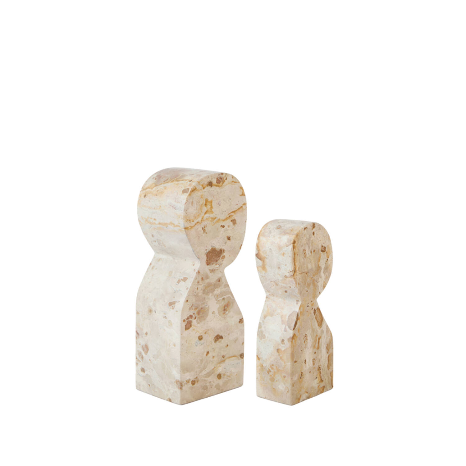 Ornament S/2 8x5x20+10x8x25 cm RIHAN marble taupe