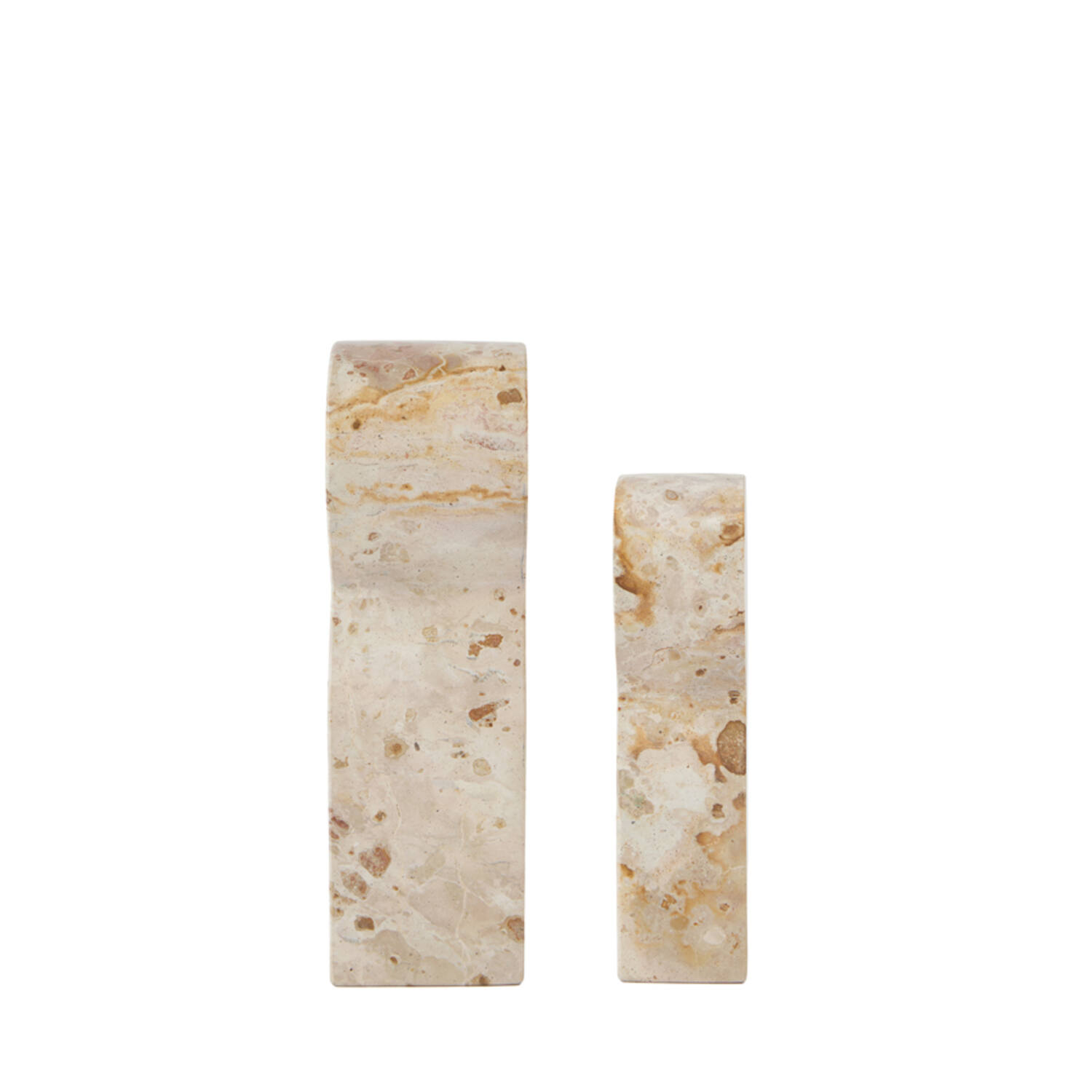 Ornament S/2 8x5x20+10x8x25 cm RIHAN marble taupe