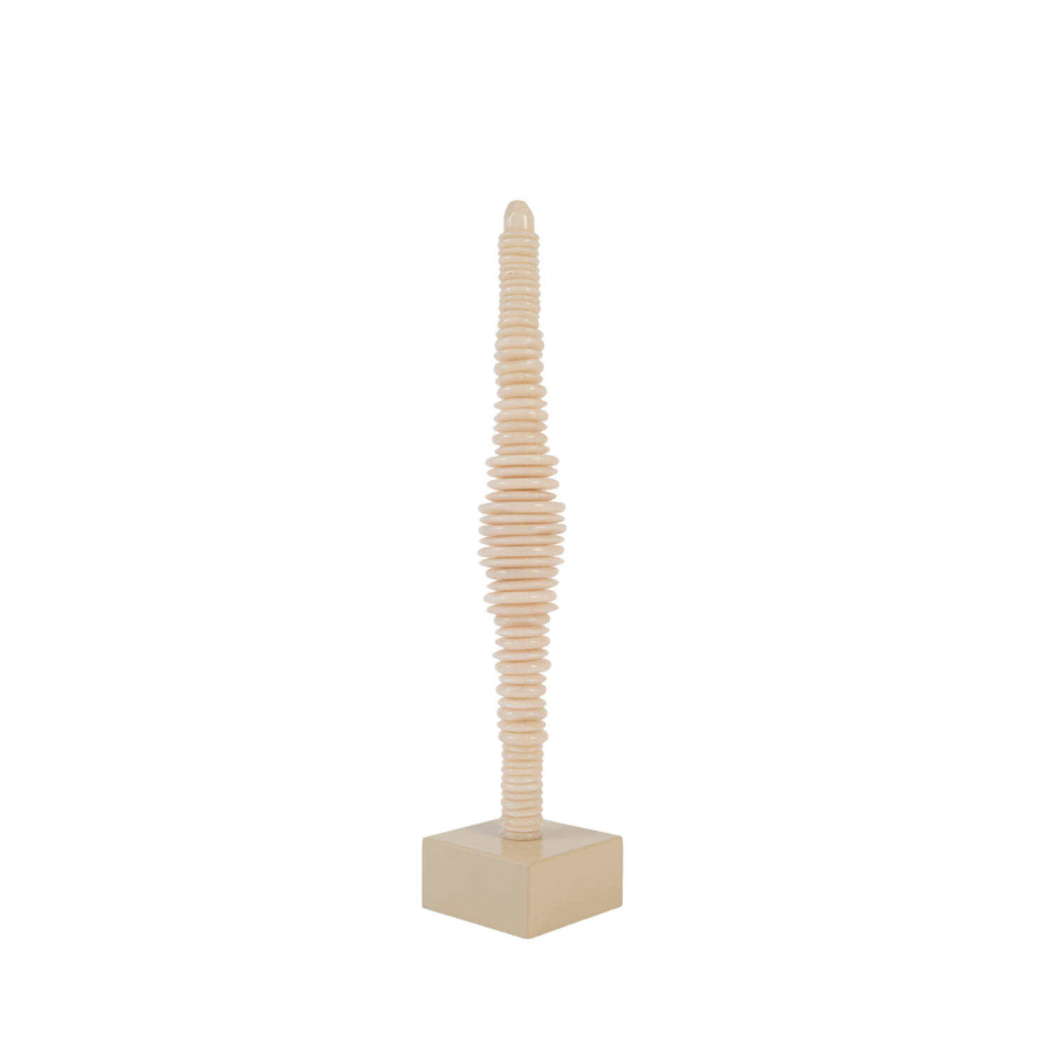Ornament on base 10x10x52 cm TOWER sand