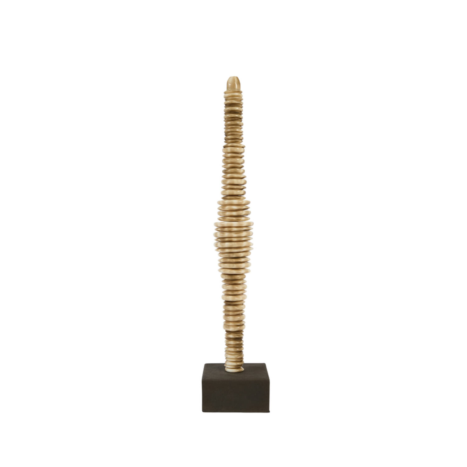 Ornament on base 10x10x52 cm TOWER cream-brown+brown