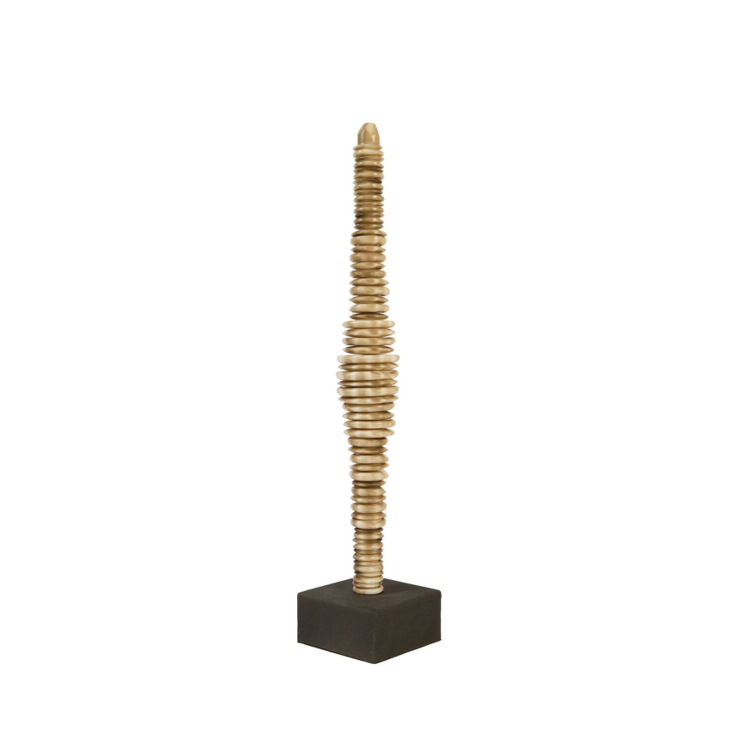 Ornament on base 10x10x52 cm TOWER cream-brown+brown