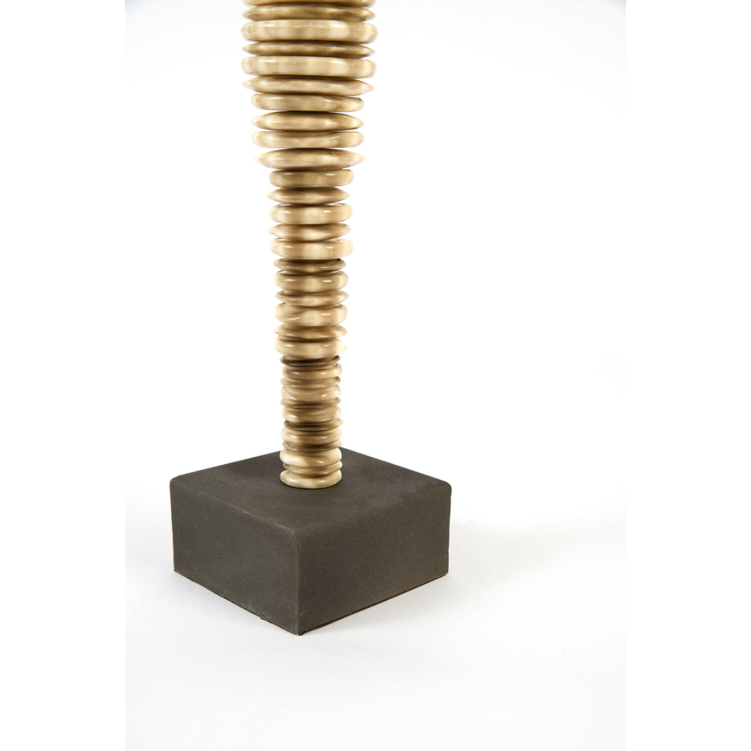 Ornament on base 10x10x52 cm TOWER cream-brown+brown