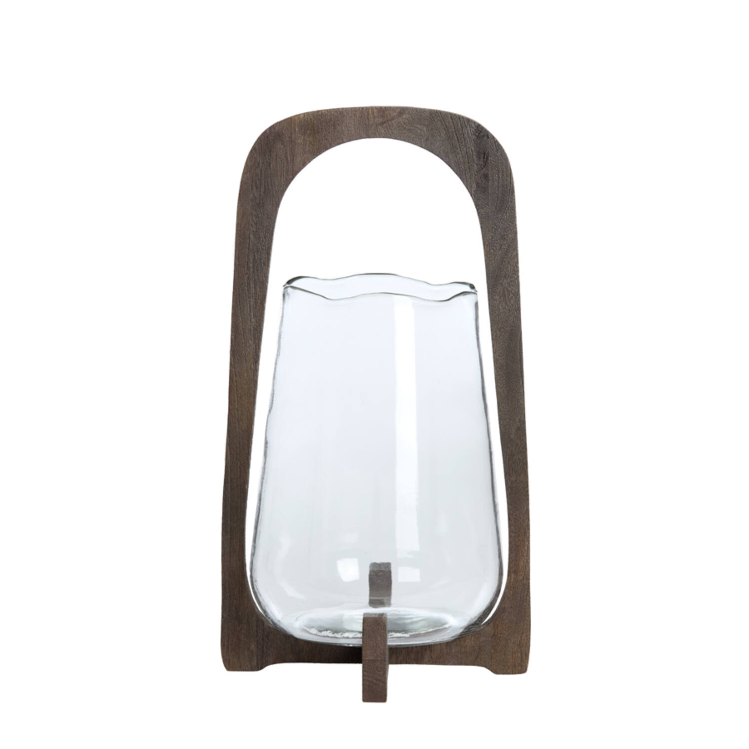 Hurricane Ø26x48 cm ANOSY glass clear+wood matt dark brown