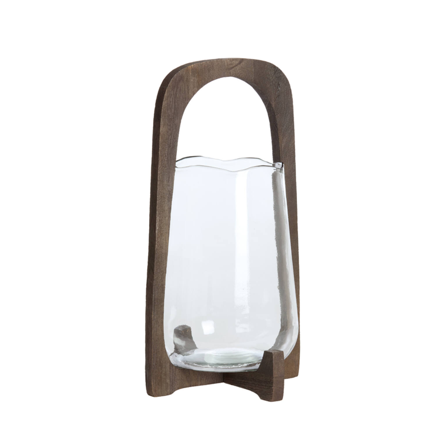 Hurricane Ø26x48 cm ANOSY glass clear+wood matt dark brown