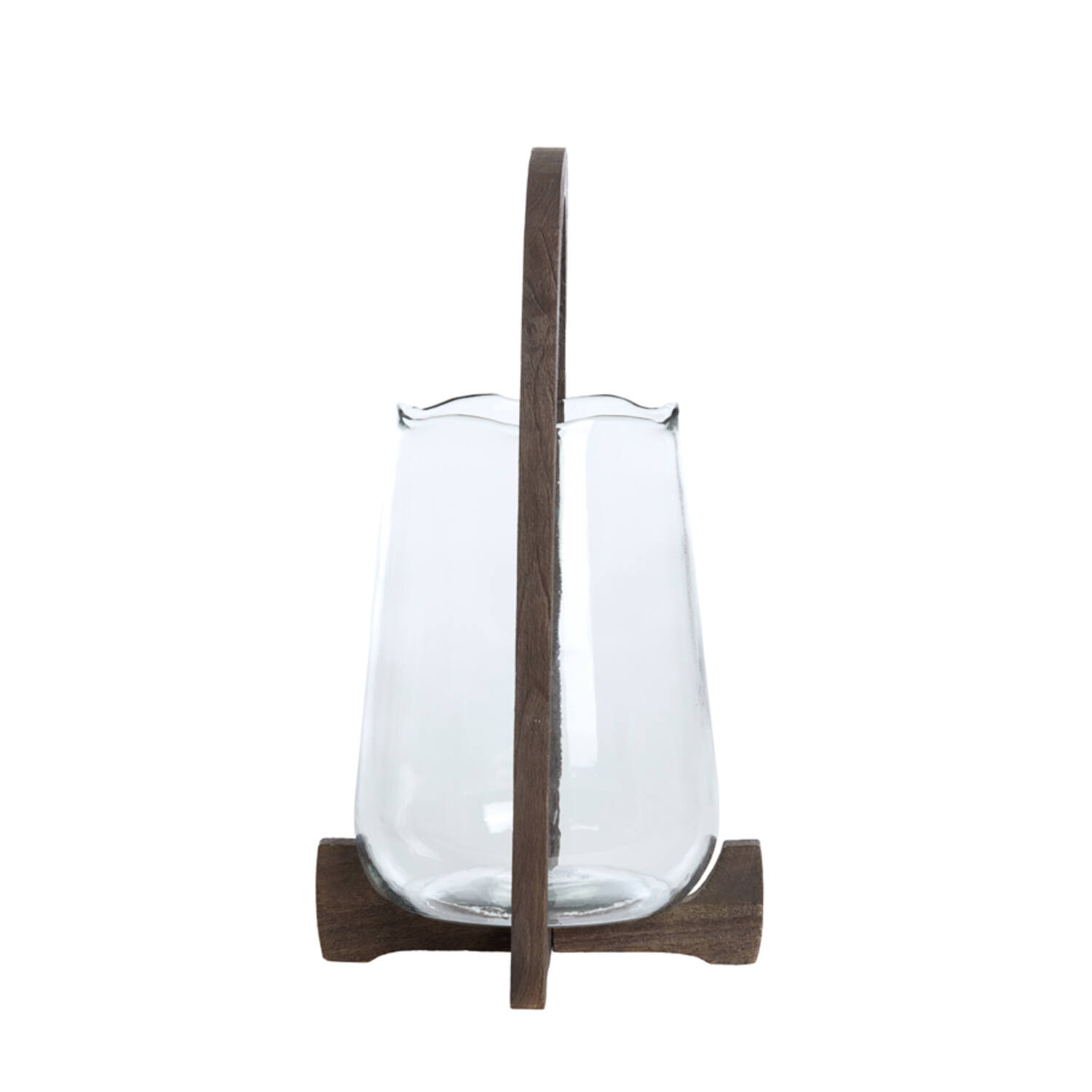 Hurricane Ø26x48 cm ANOSY glass clear+wood matt dark brown
