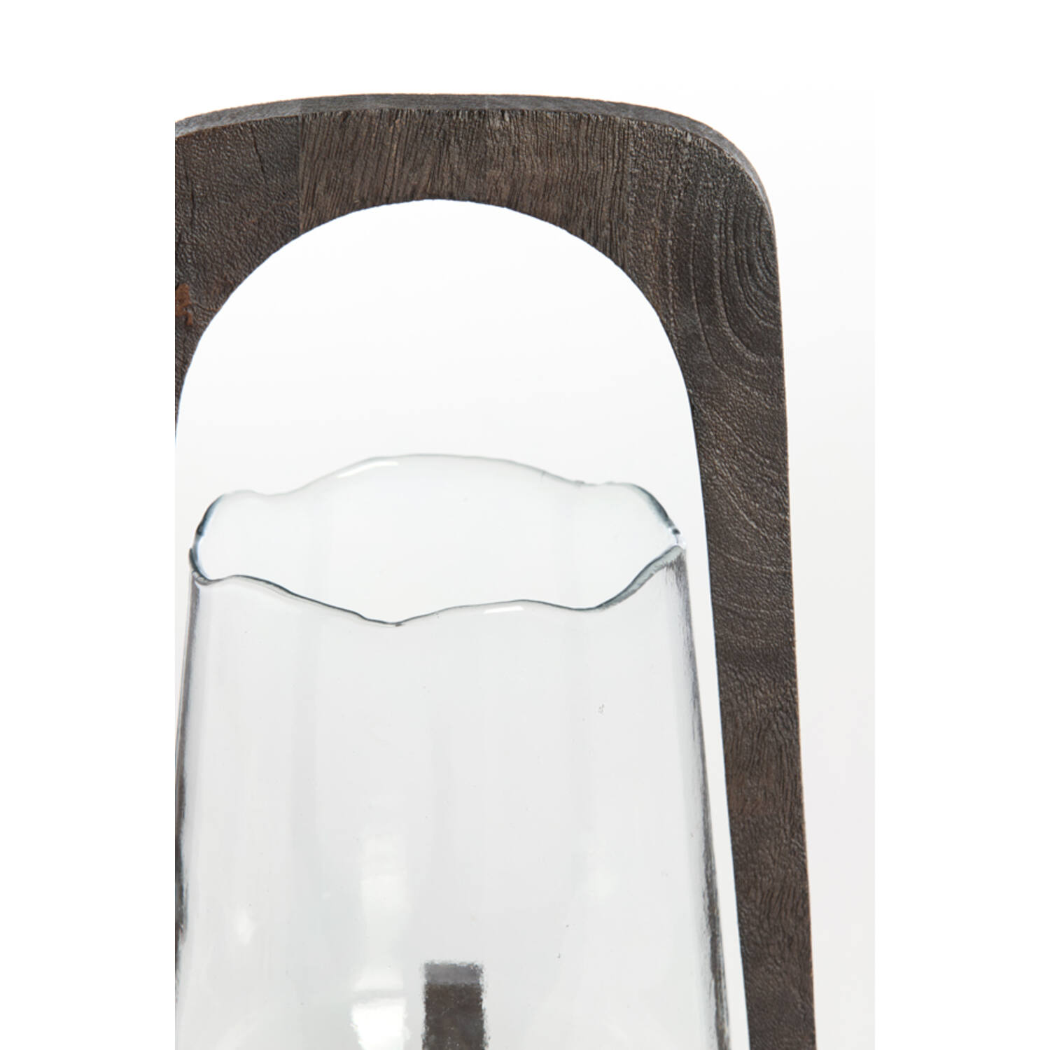 Hurricane Ø26x48 cm ANOSY glass clear+wood matt dark brown