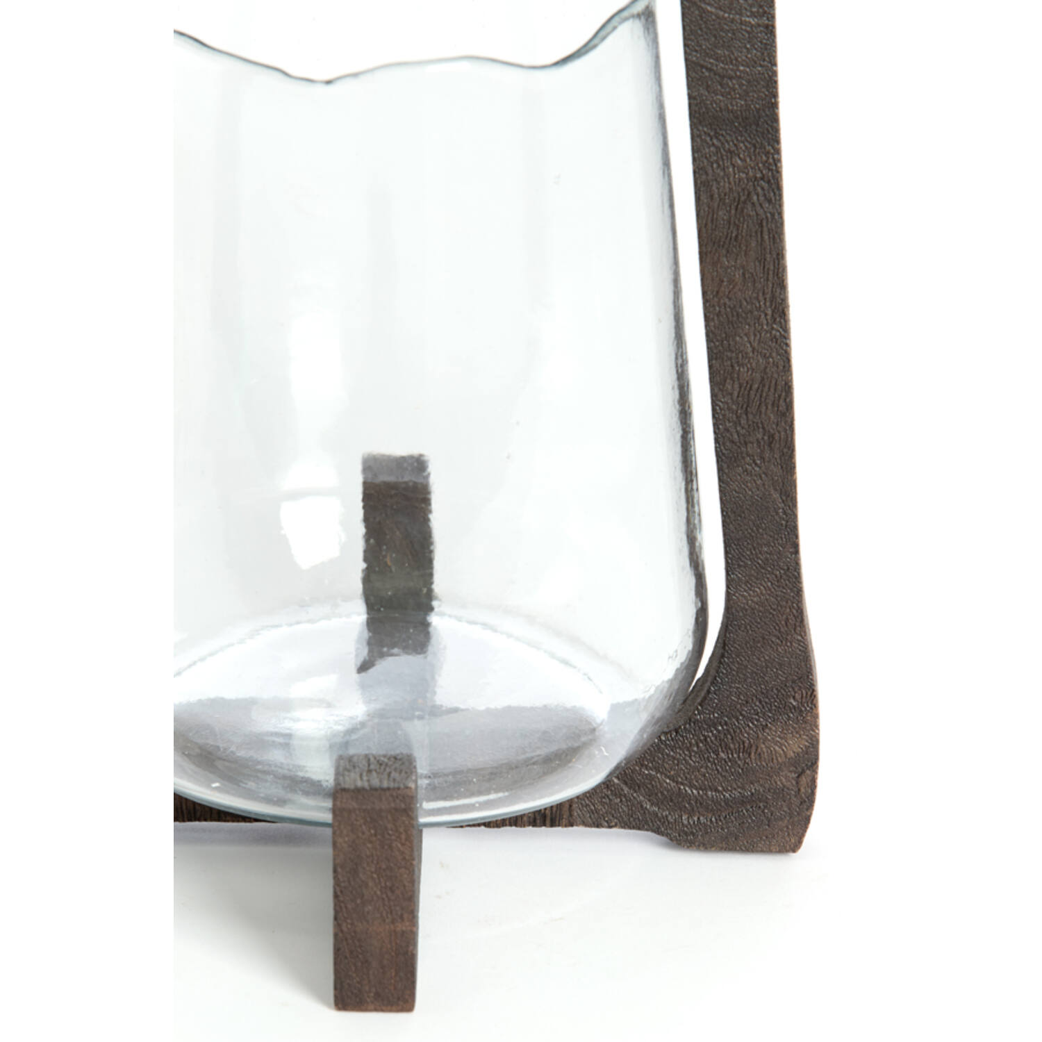 Hurricane Ø26x48 cm ANOSY glass clear+wood matt dark brown