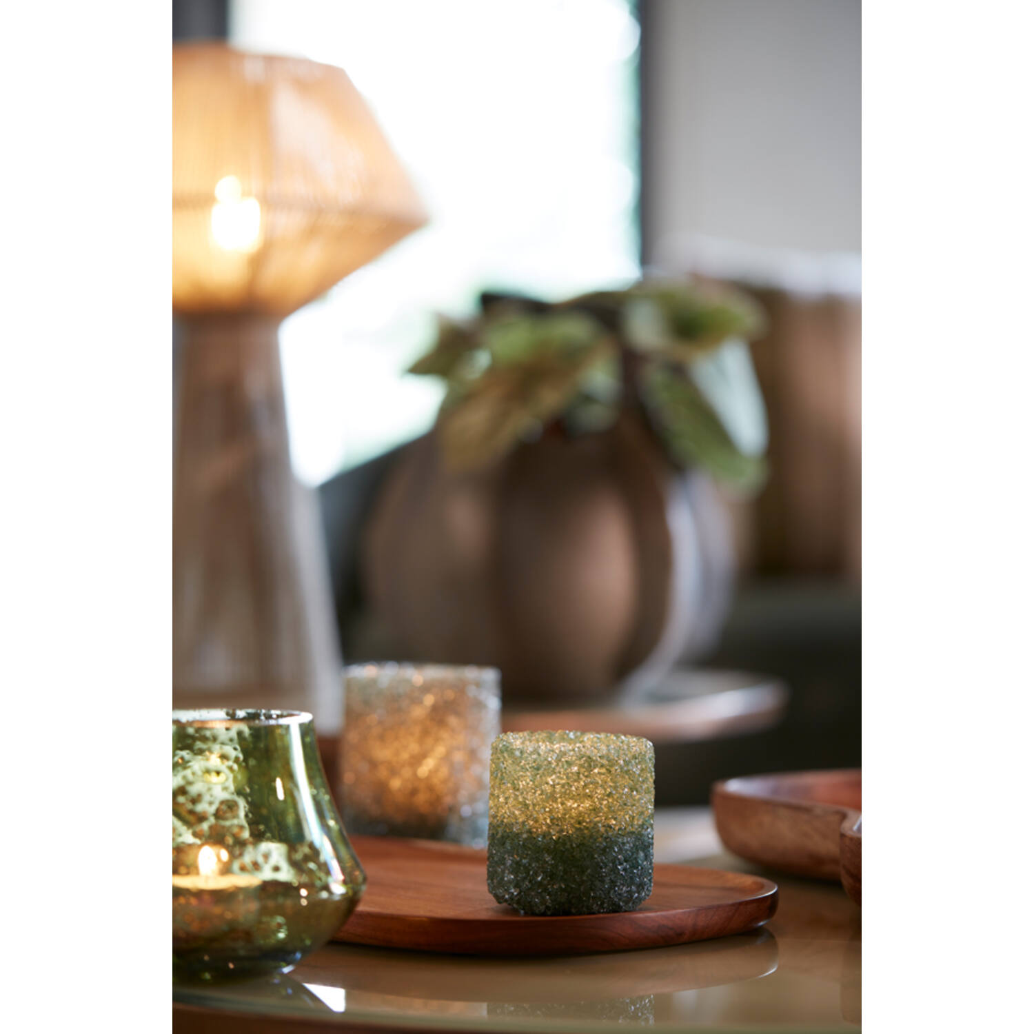 Tealight Ø7x7 cm MORITA glass green blue