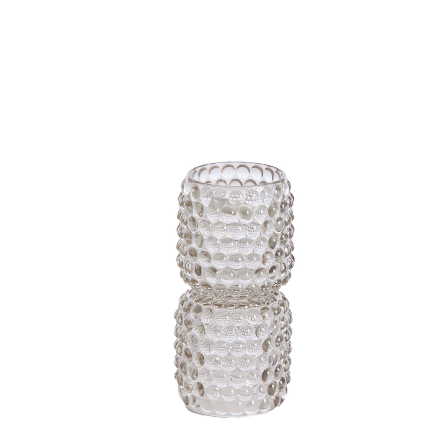 Tealight on base Ø9x16 cm BUBLINI glass light grey