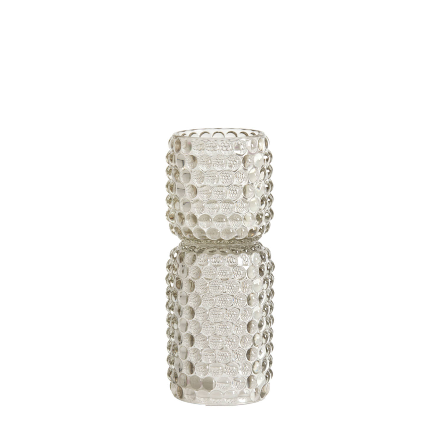 Tealight on base Ø9x20,5 cm BUBLINI glass light grey