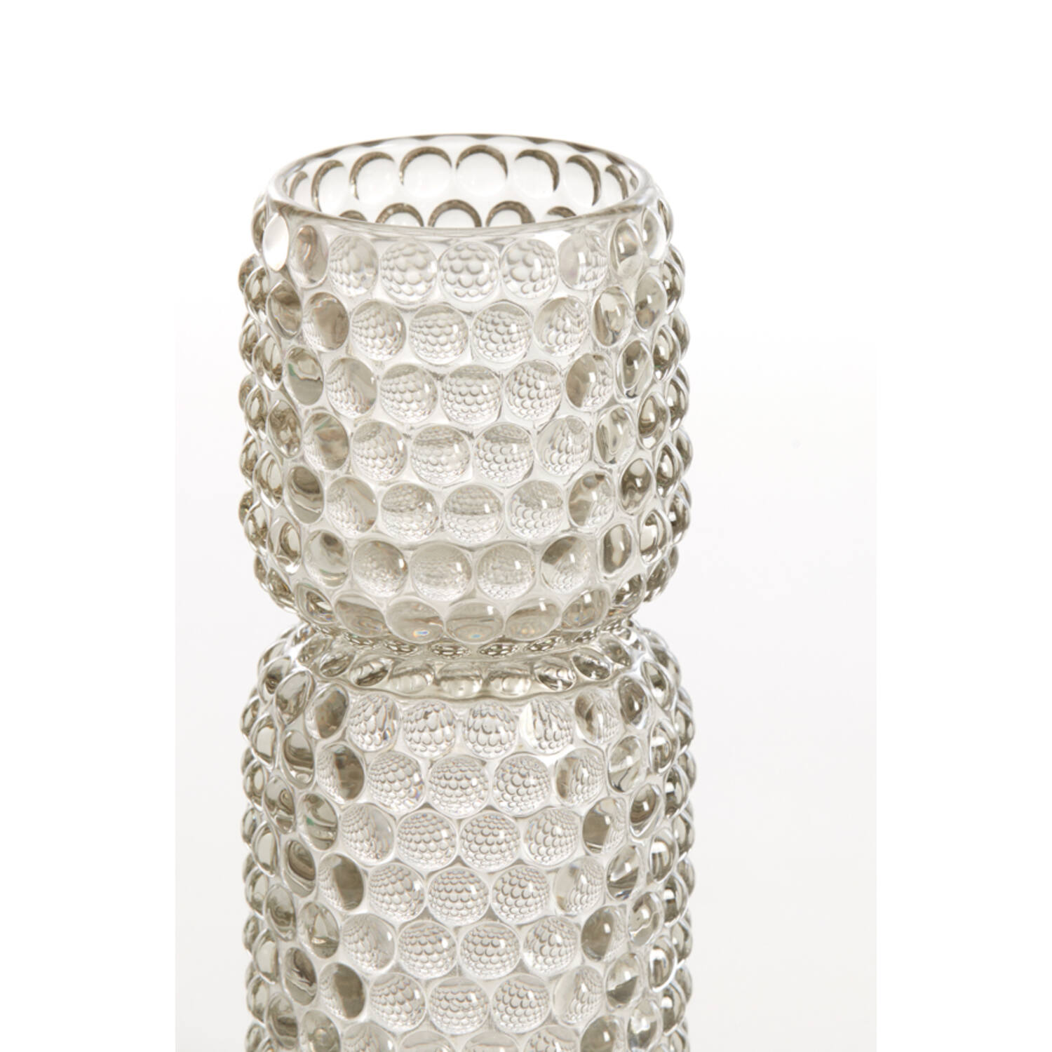 Tealight on base Ø9x20,5 cm BUBLINI glass light grey